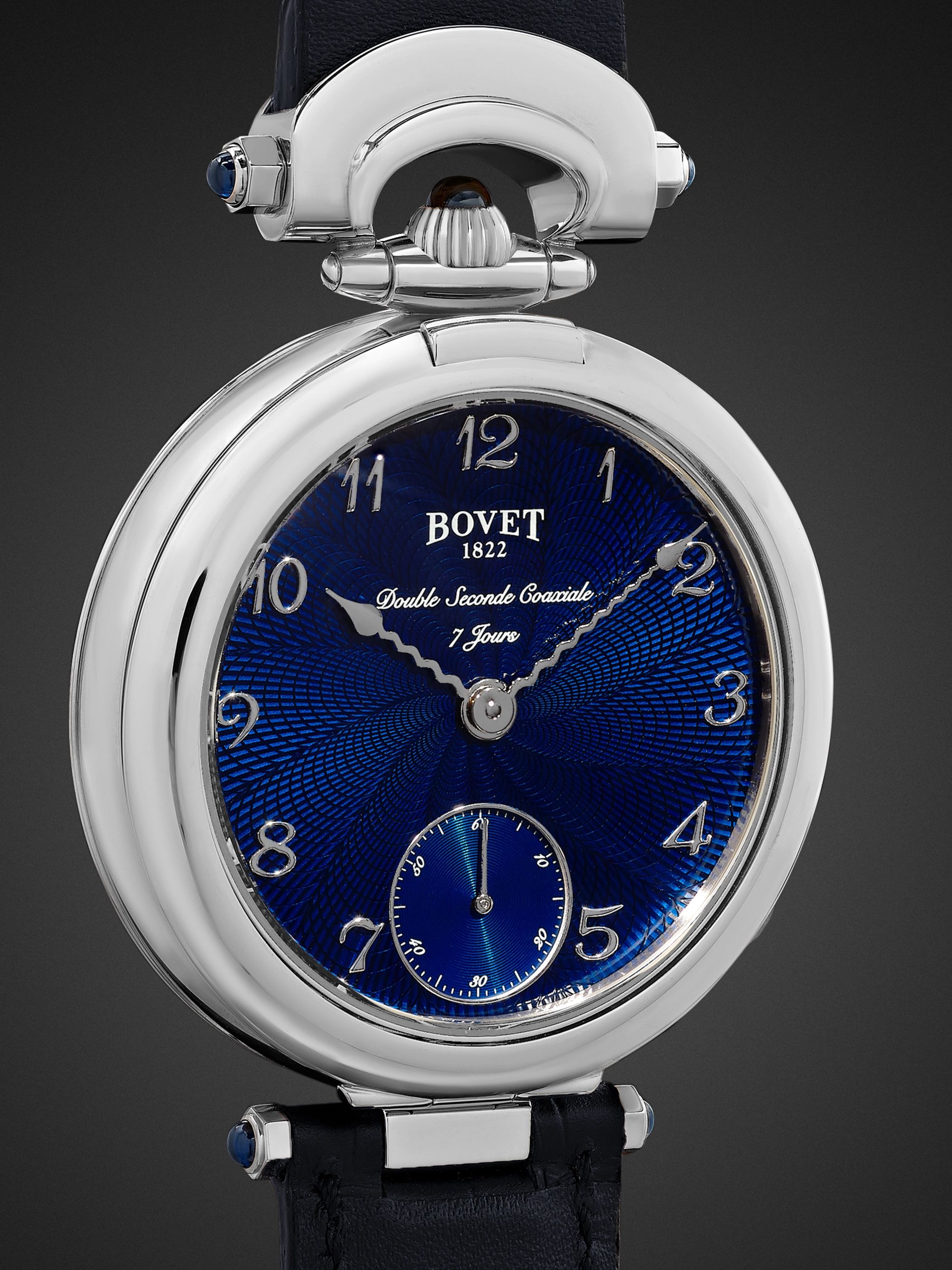 BOVET Monsieur BOVET Hand-Wound 43mm 18-Karat White Gold and Leather Watch, Ref. No. AI43018