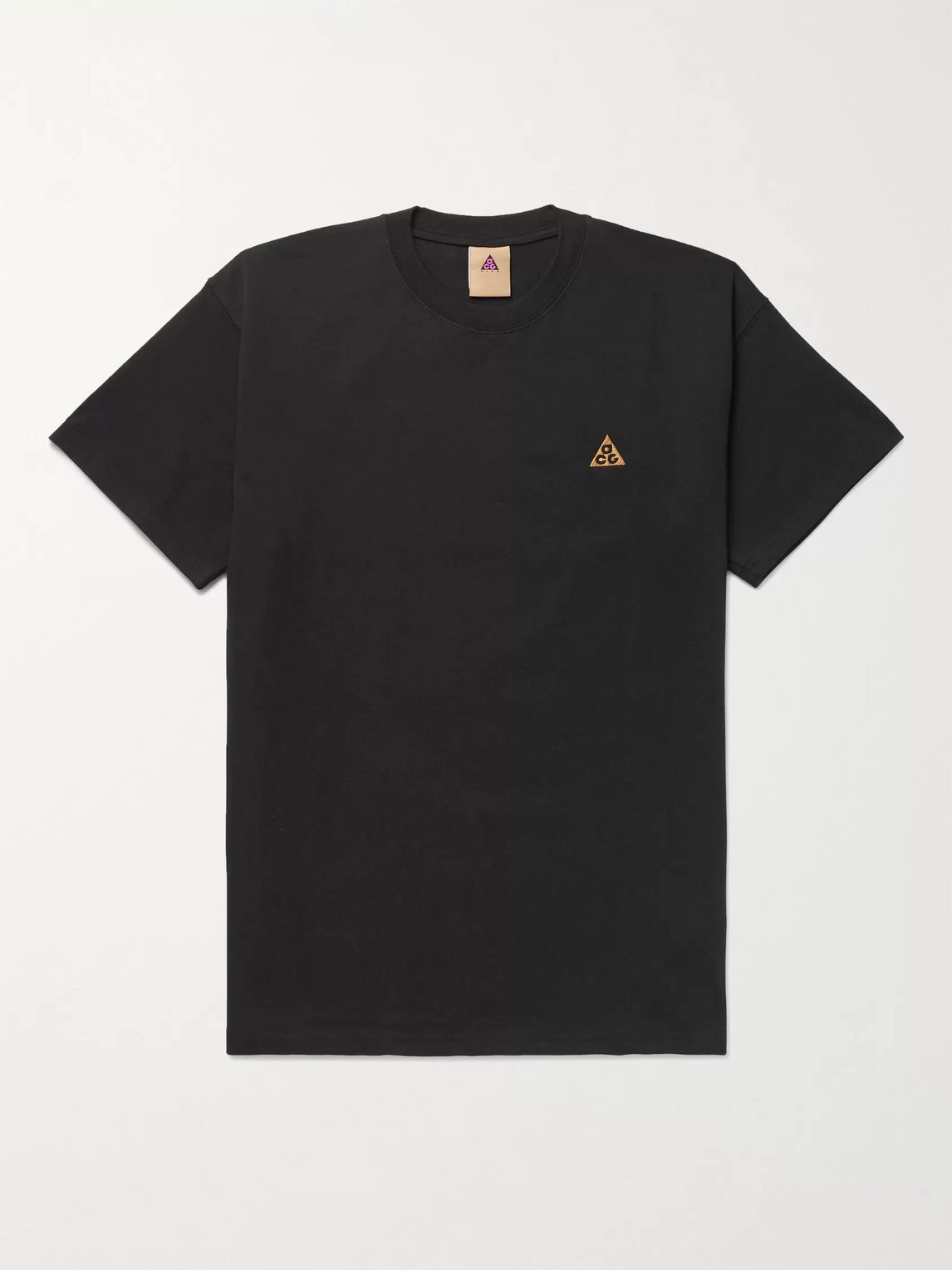 Nike Acg Logo-embroidered Cotton-jersey T-shirt In Black