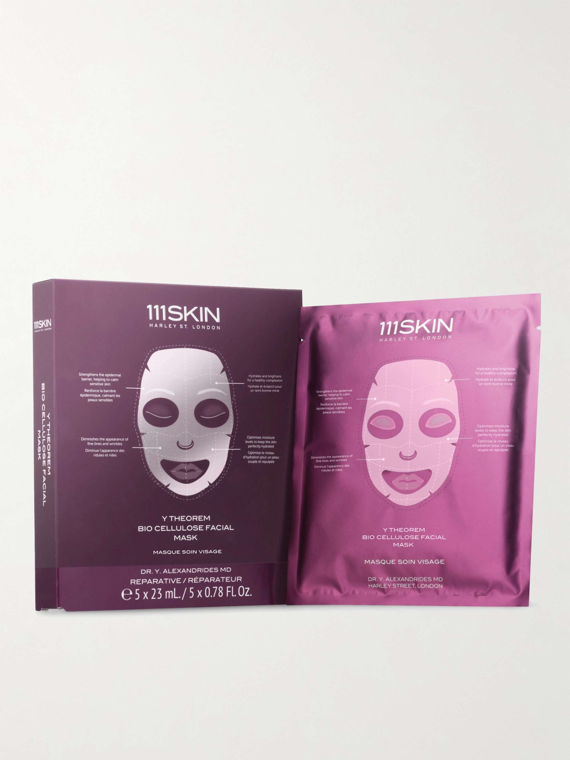 111SKIN Y Theorem Bio Cellulose Facial Masks, 5 x 23ml