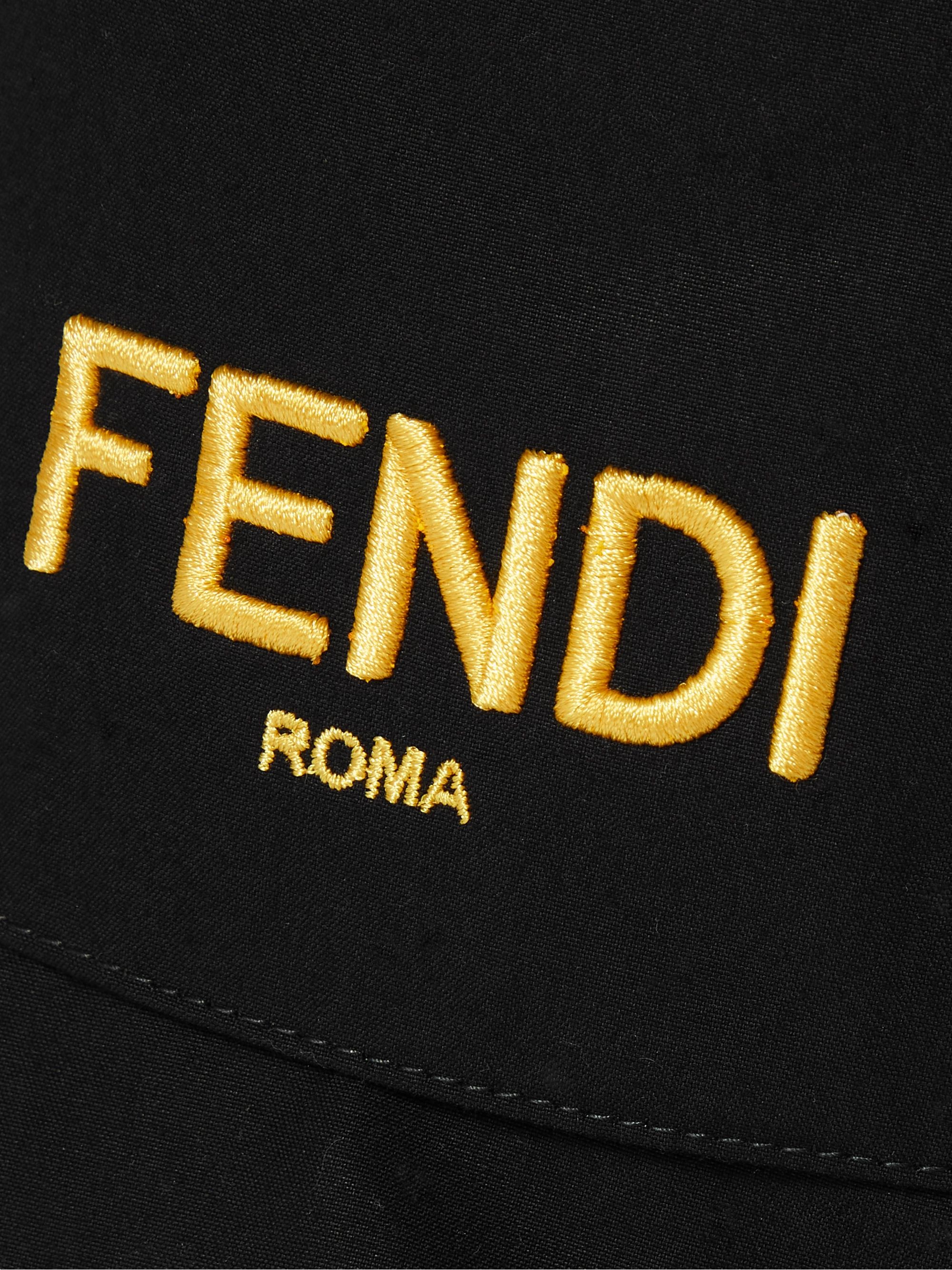 Black Logo-Embroidered Cotton-Canvas Bucket Hat | FENDI ...