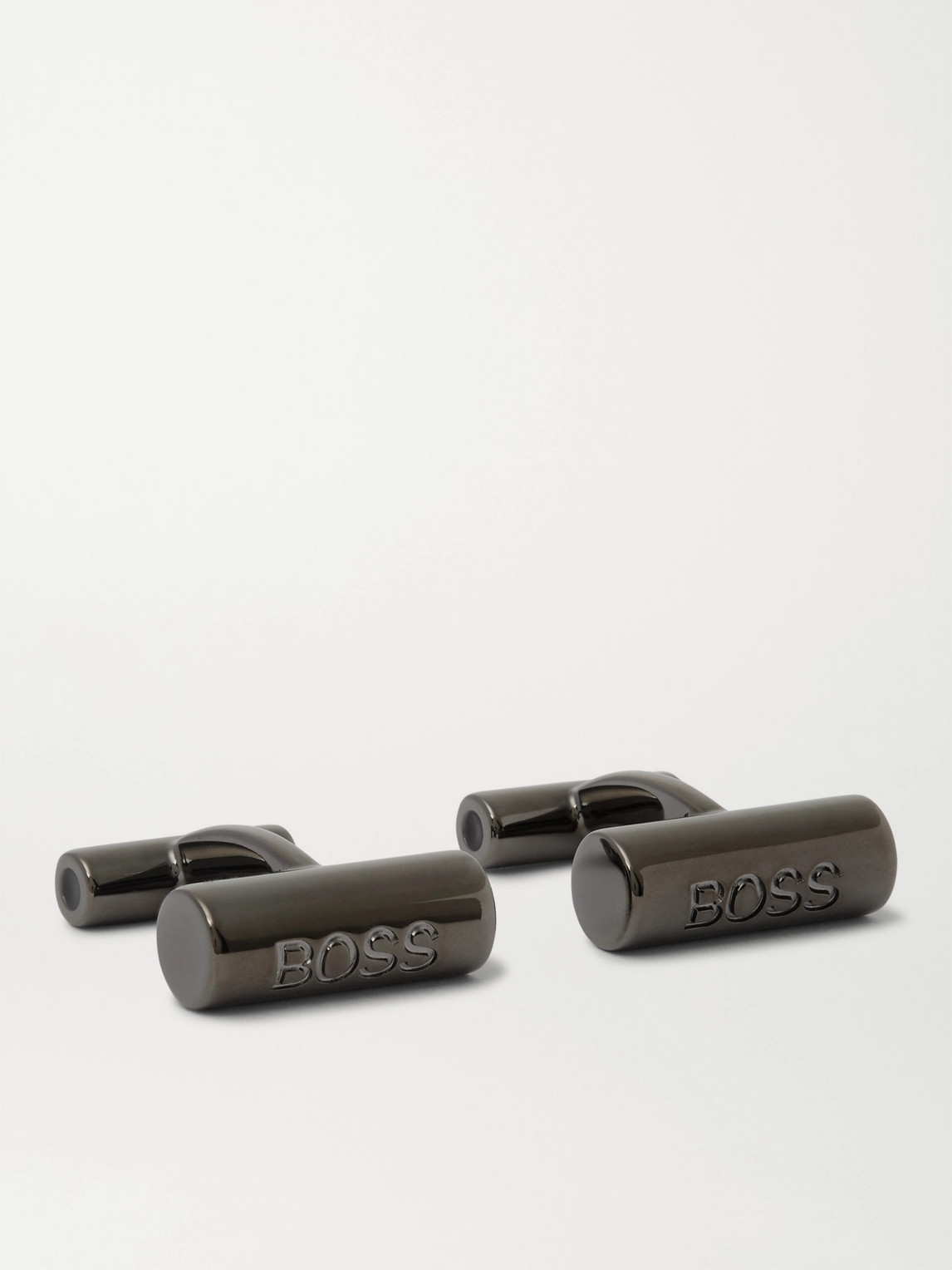 Hugo Boss Gunmetal-tone Cufflinks In Metallic