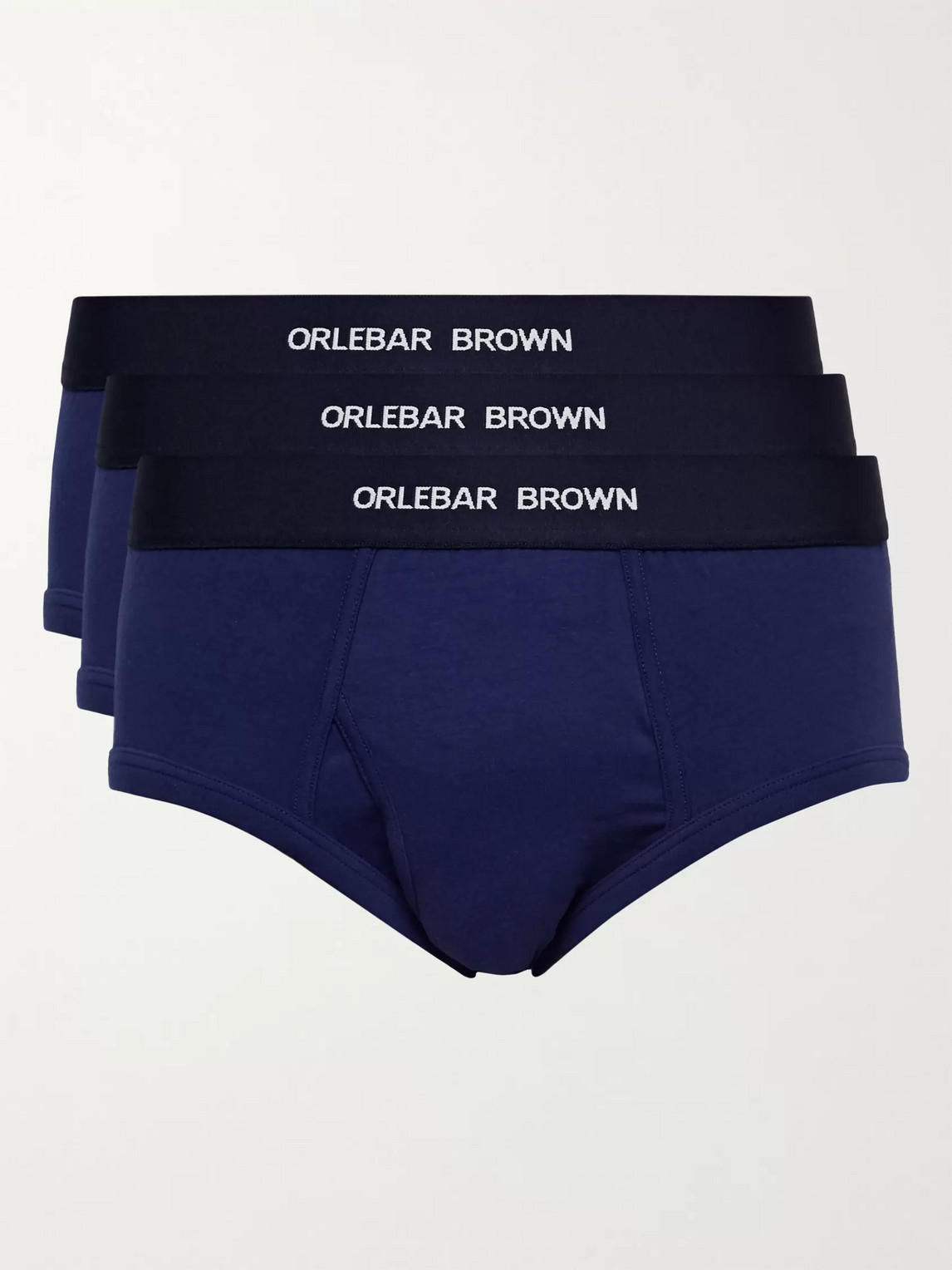 Orlebar Brown Three-pack Stretch-cotton Briefs In Blue