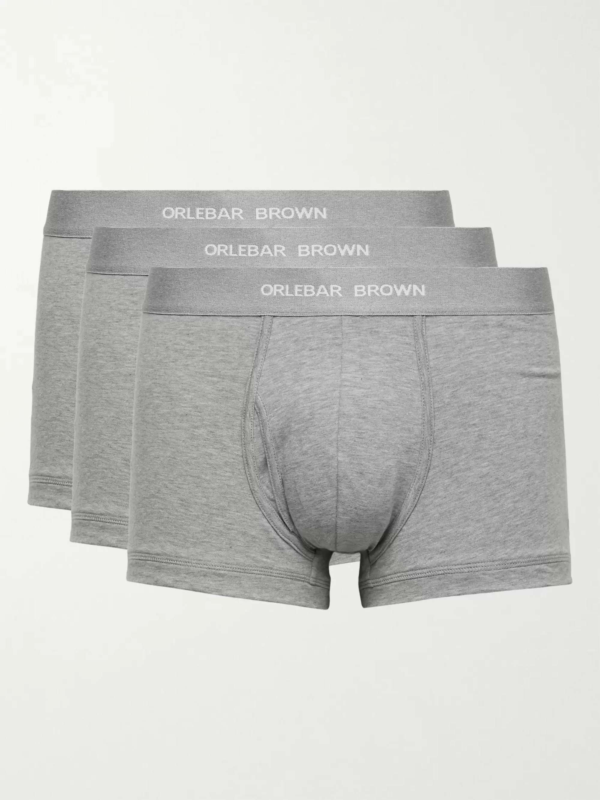 ORLEBAR BROWN Three-Pack Mélange Stretch-Cotton Boxer Briefs