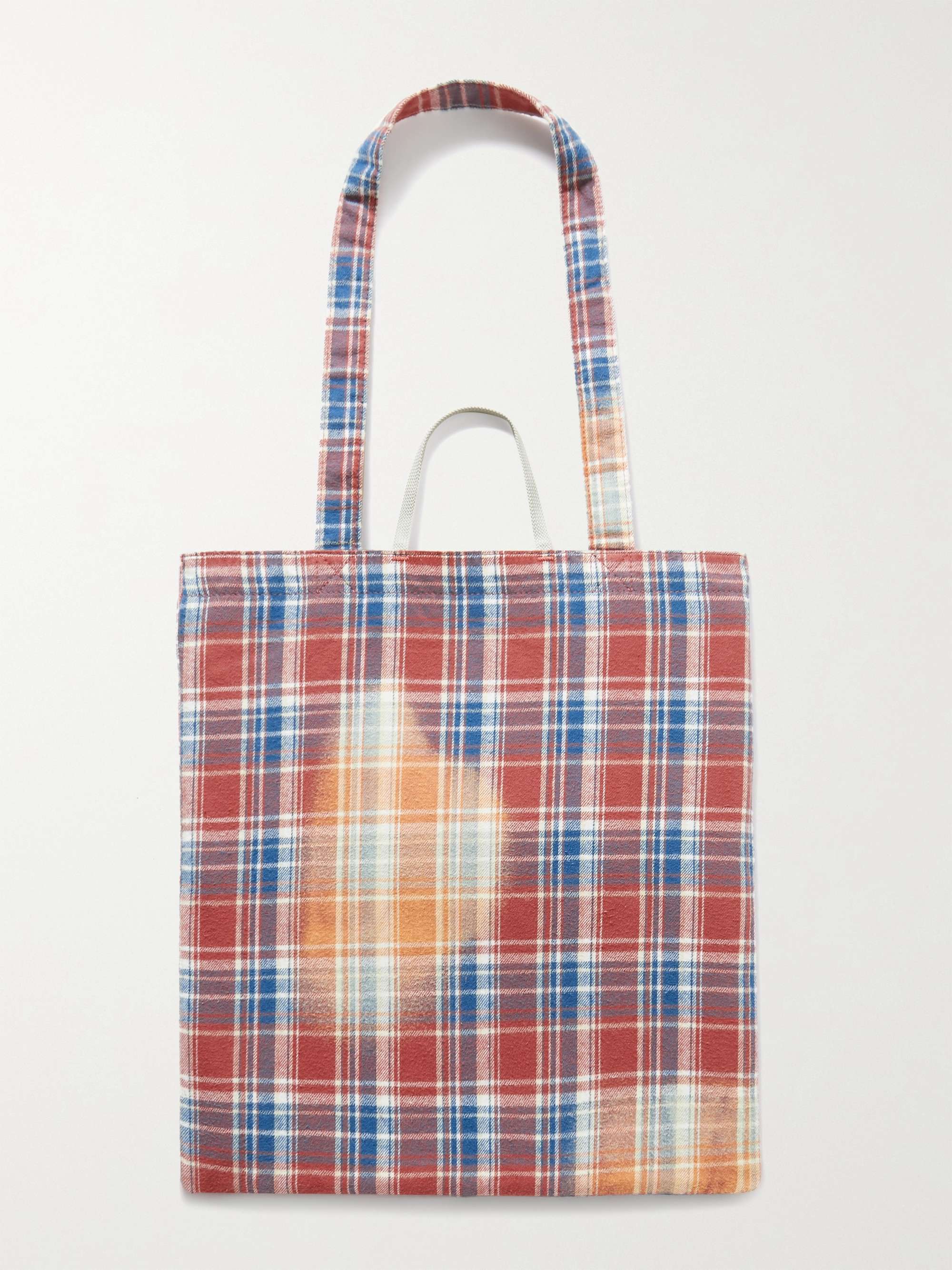 ACNE STUDIOS Printed Checked Cotton-Flannel Tote Bag