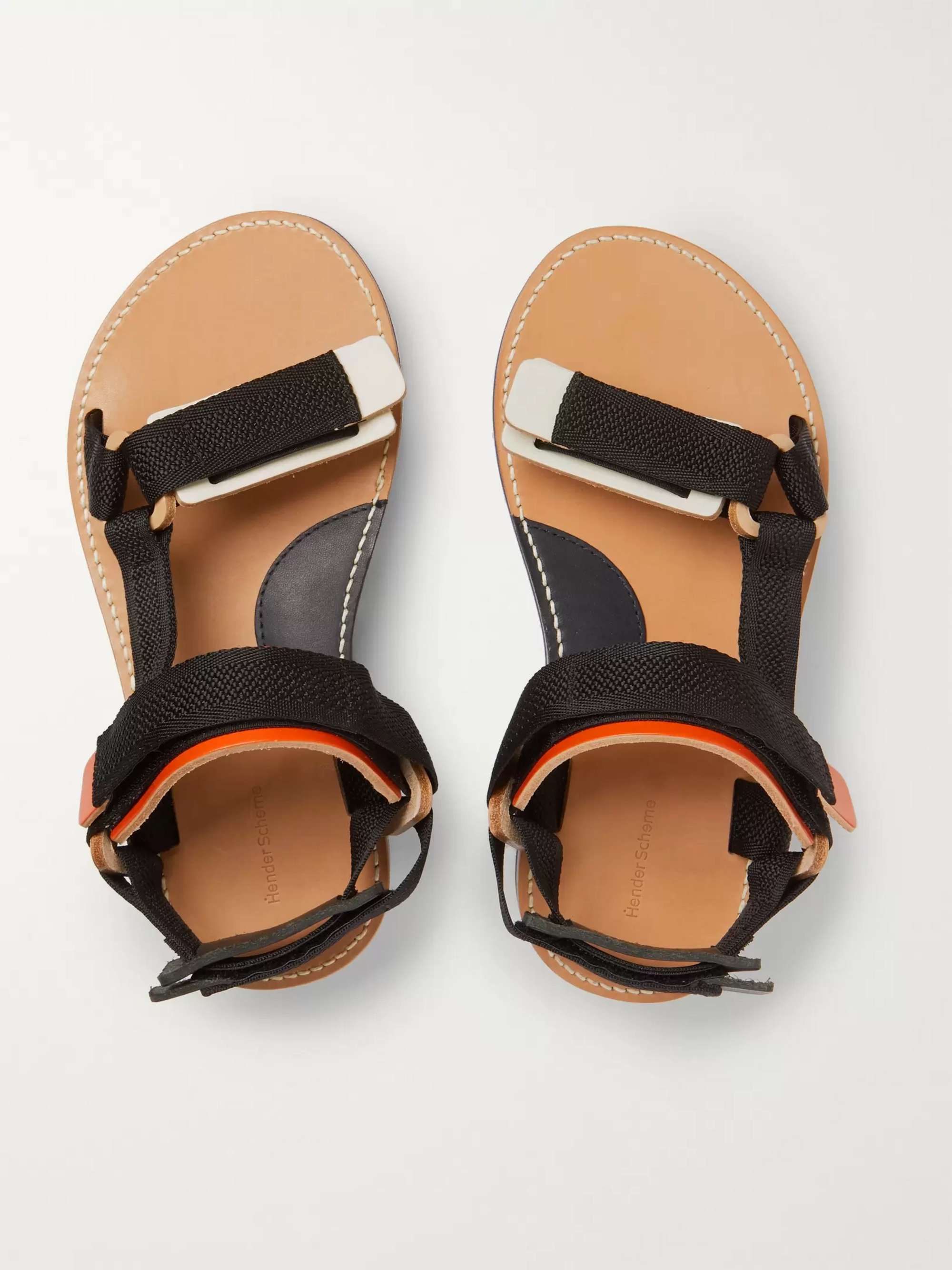 Hender Scheme Leather-Trimmed Webbing Sandals