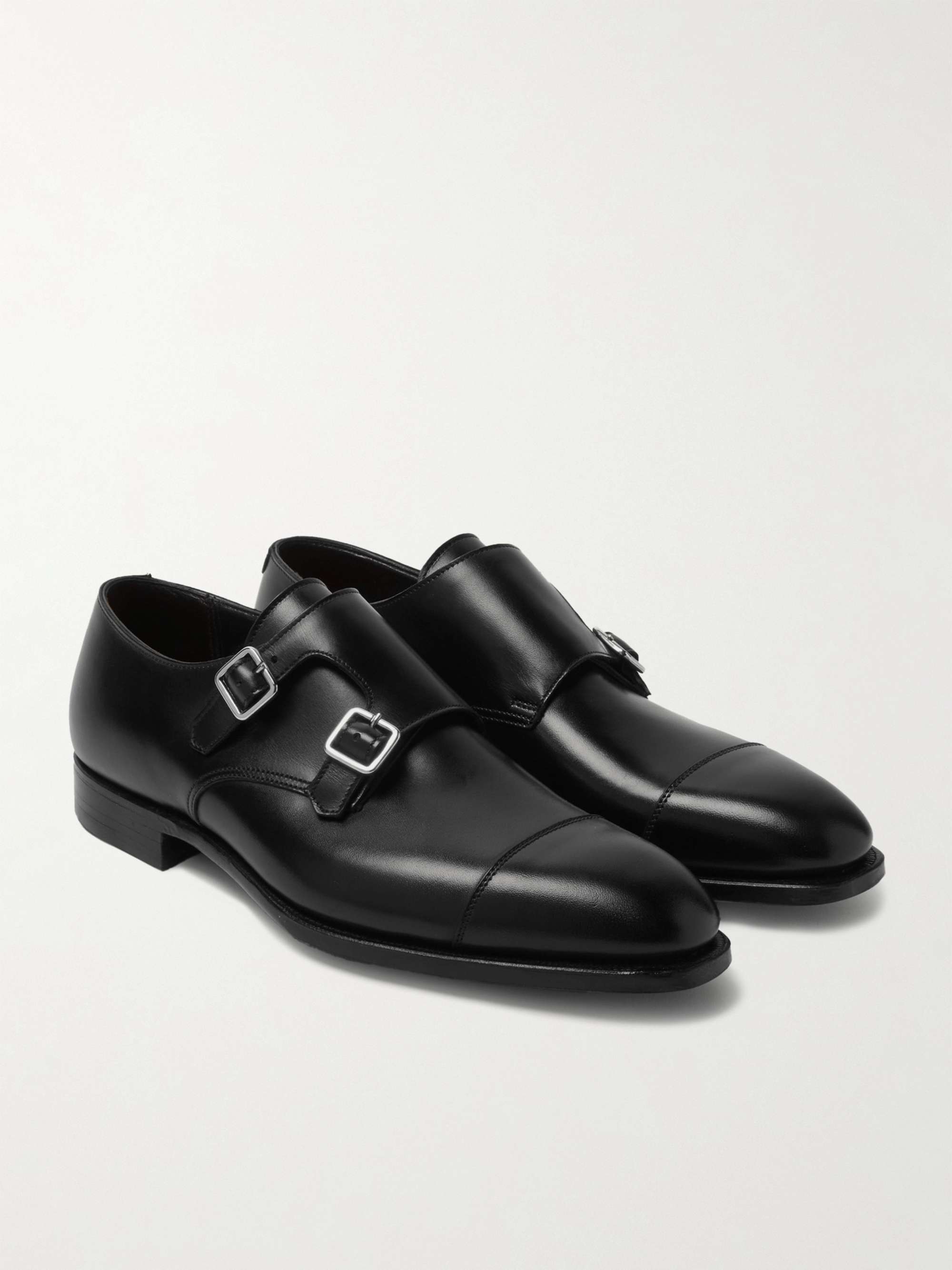 GEORGE CLEVERLEY Thomas Cap-Toe Leather Monk-Strap Shoes