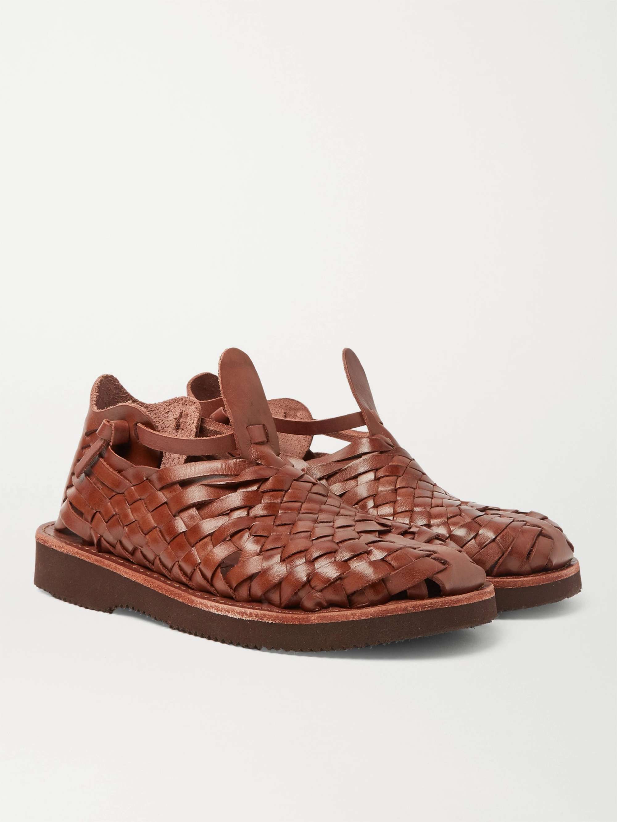 YUKETEN Crus Woven Leather Sandals