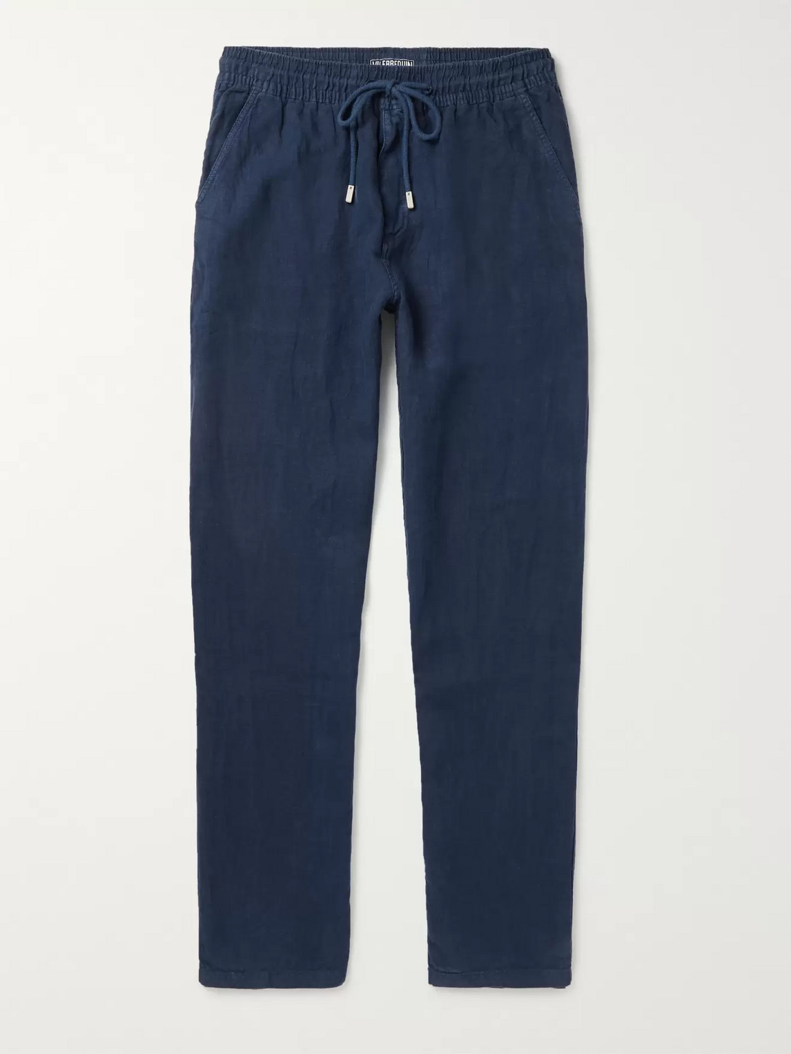 Shop Vilebrequin Pacha Wide-leg Linen Drawstring Trousers In Blue