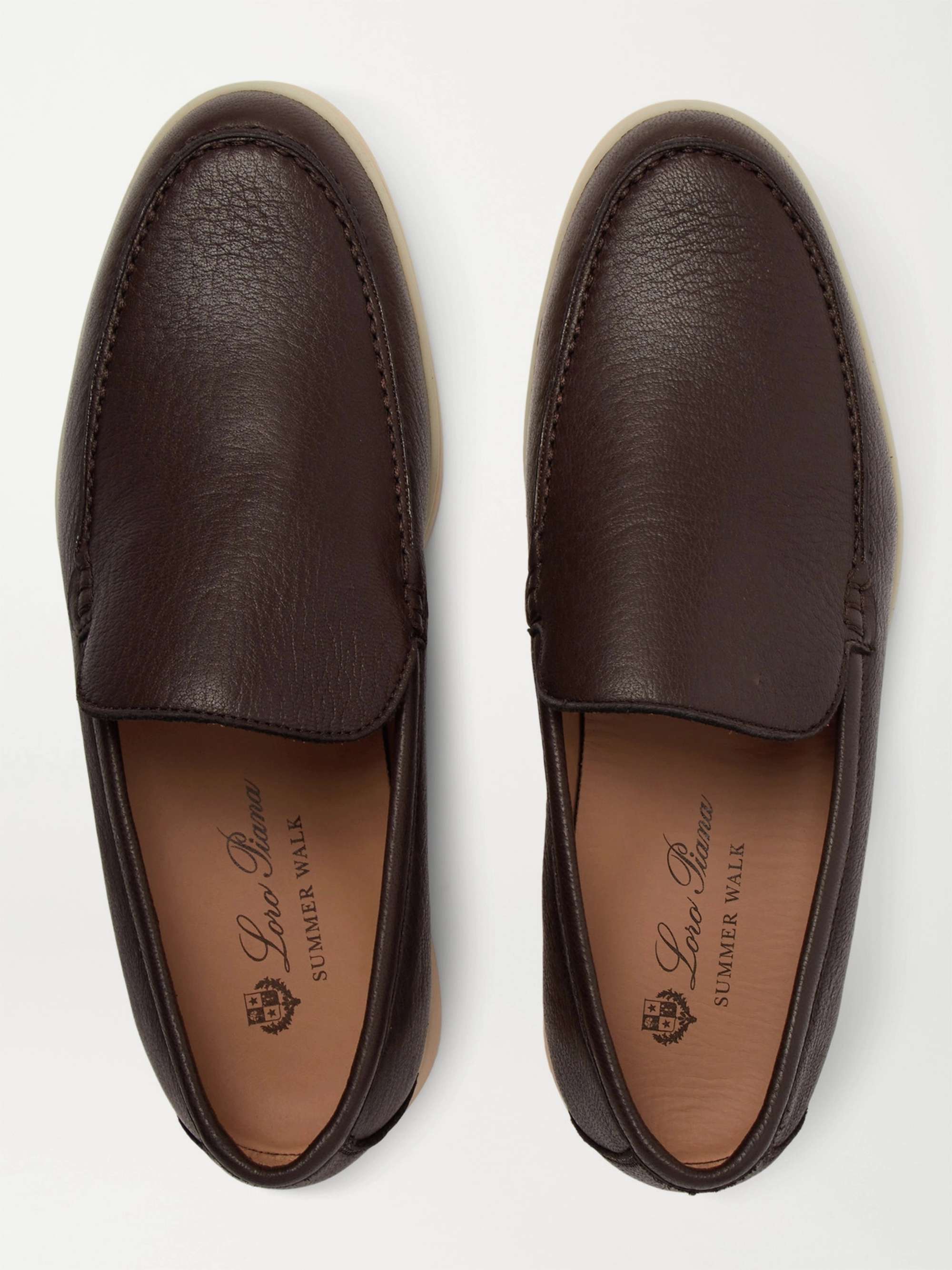 Dark brown Summer Walk Full-Grain Leather Loafers | LORO PIANA | MR PORTER
