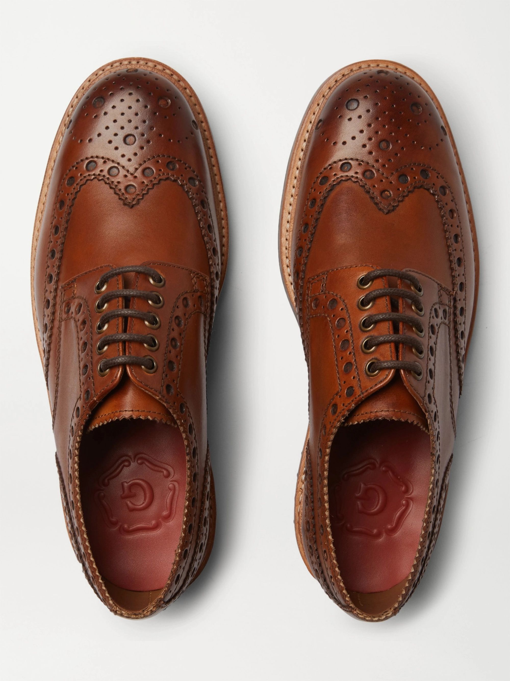 Tan Archie Leather Wingtip Brogues 