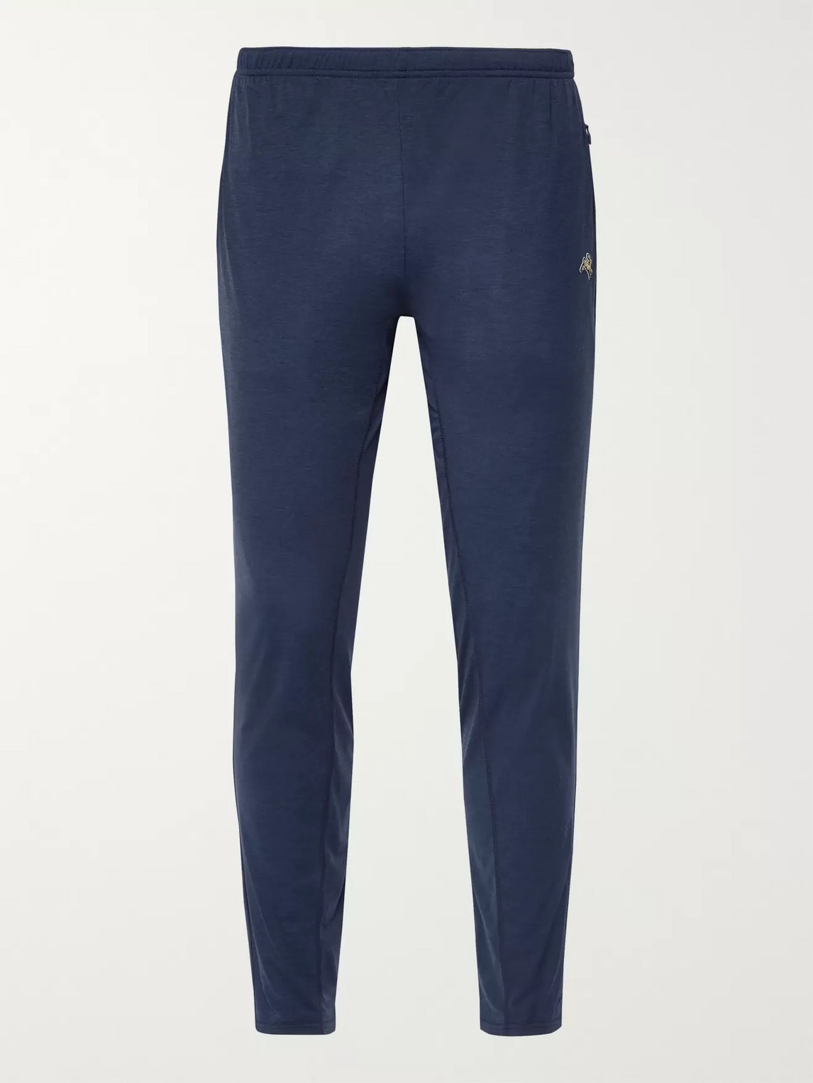 Tracksmith Session Skinny-fit Stretch-jersey Sweatpants In Blue