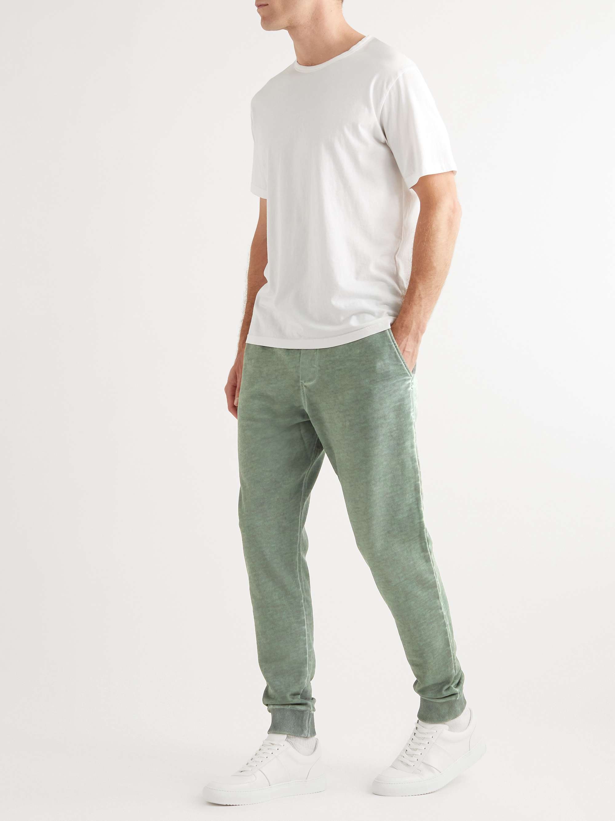 MR P. Slim-Fit Tapered Garment-Dyed Organic Cotton-Jersey Sweatpants