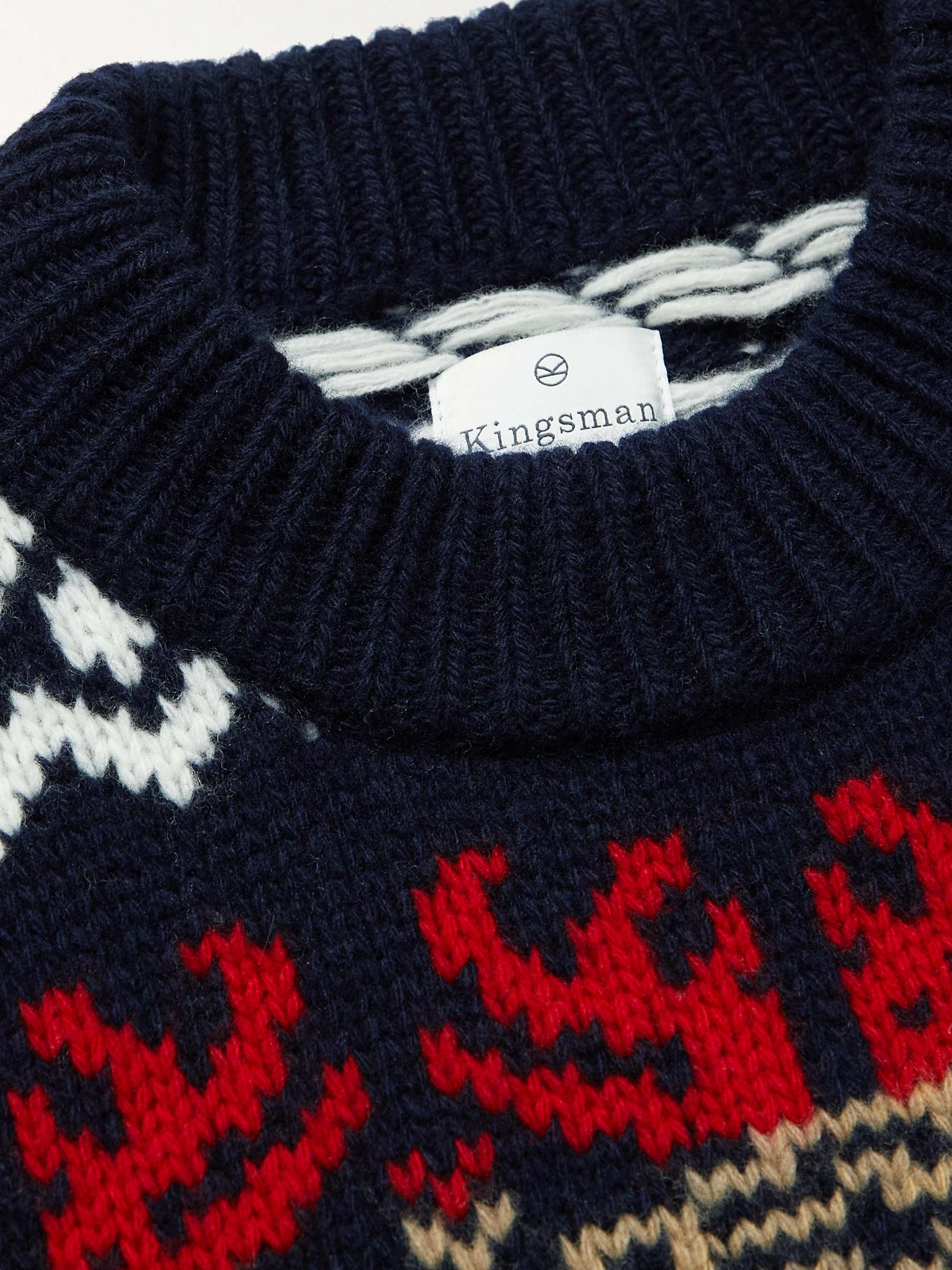 KINGSMAN Wool-Jacquard Sweater