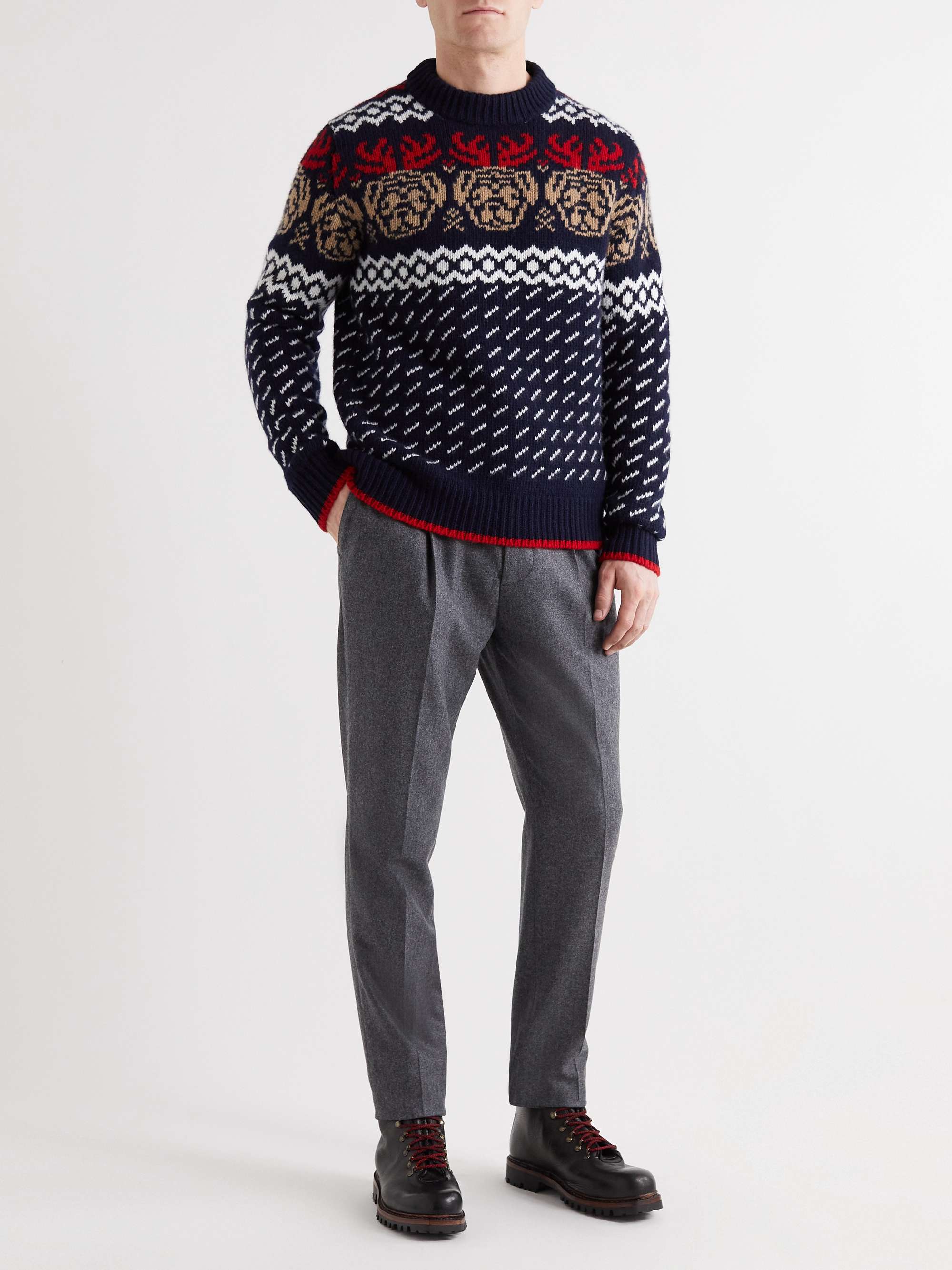 KINGSMAN Wool-Jacquard Sweater