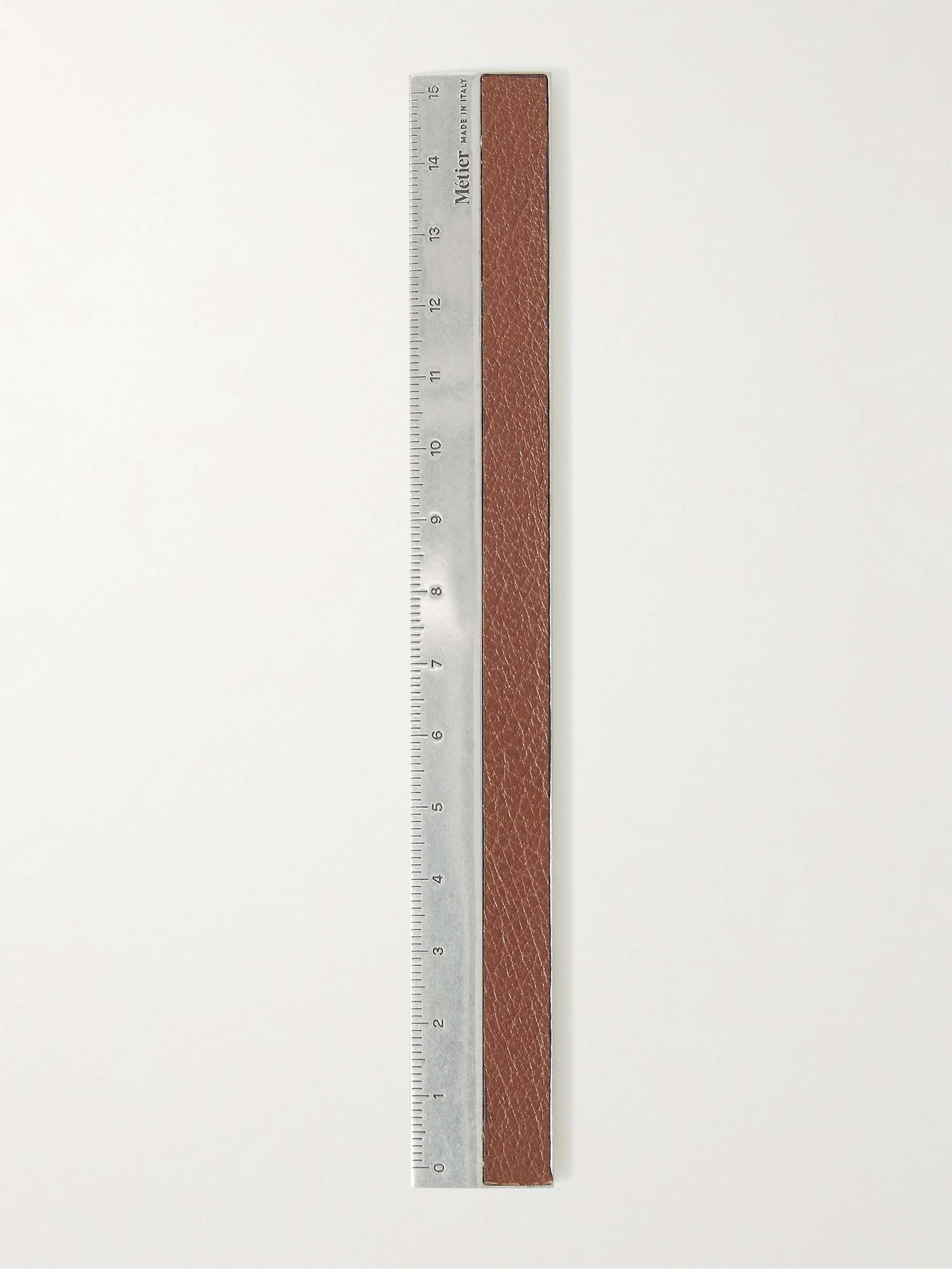 MÉTIER Full-Grain Leather and Silver-Tone Ruler