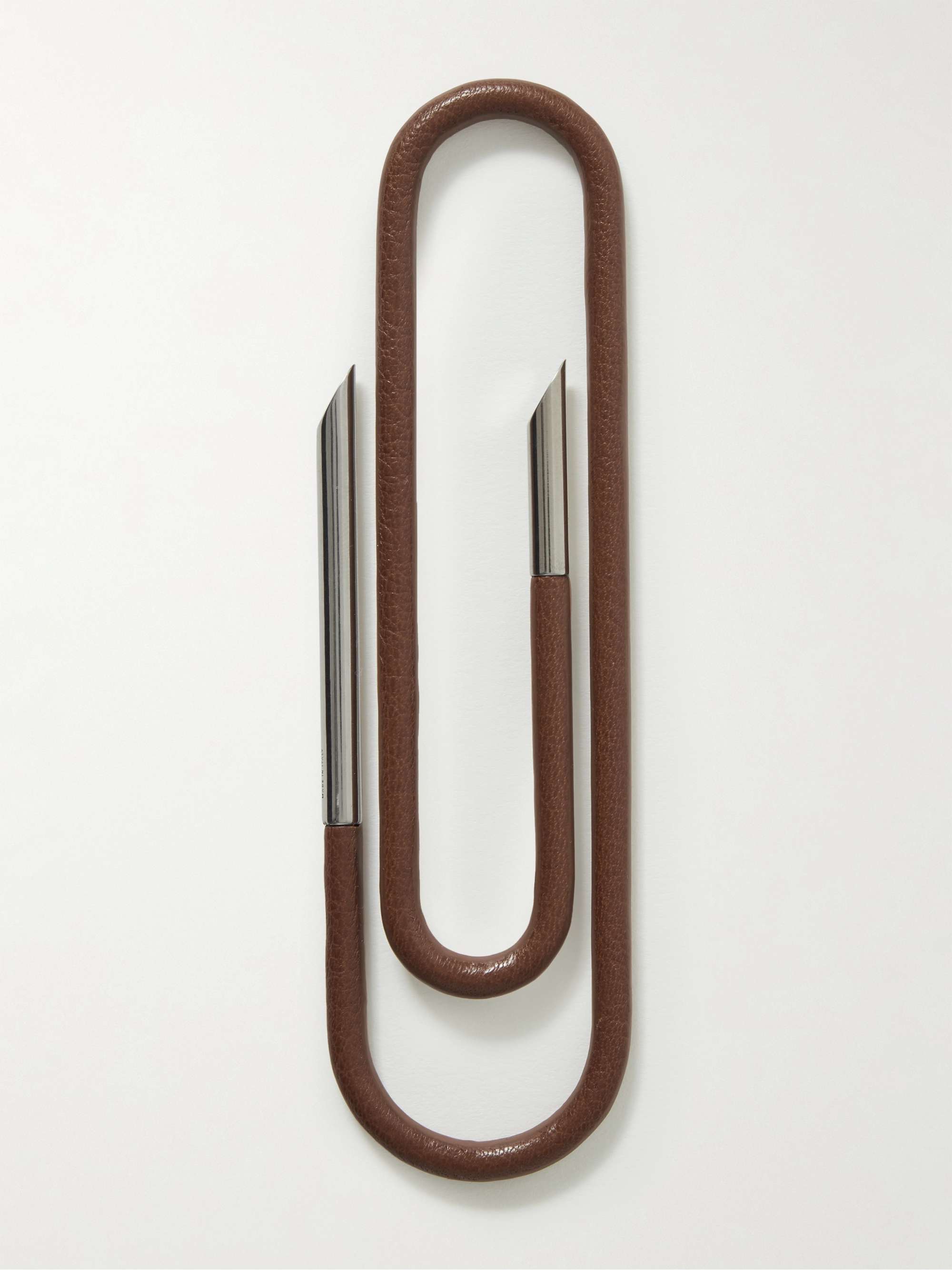 MÉTIER Leather and Silver-Tone Bookmark