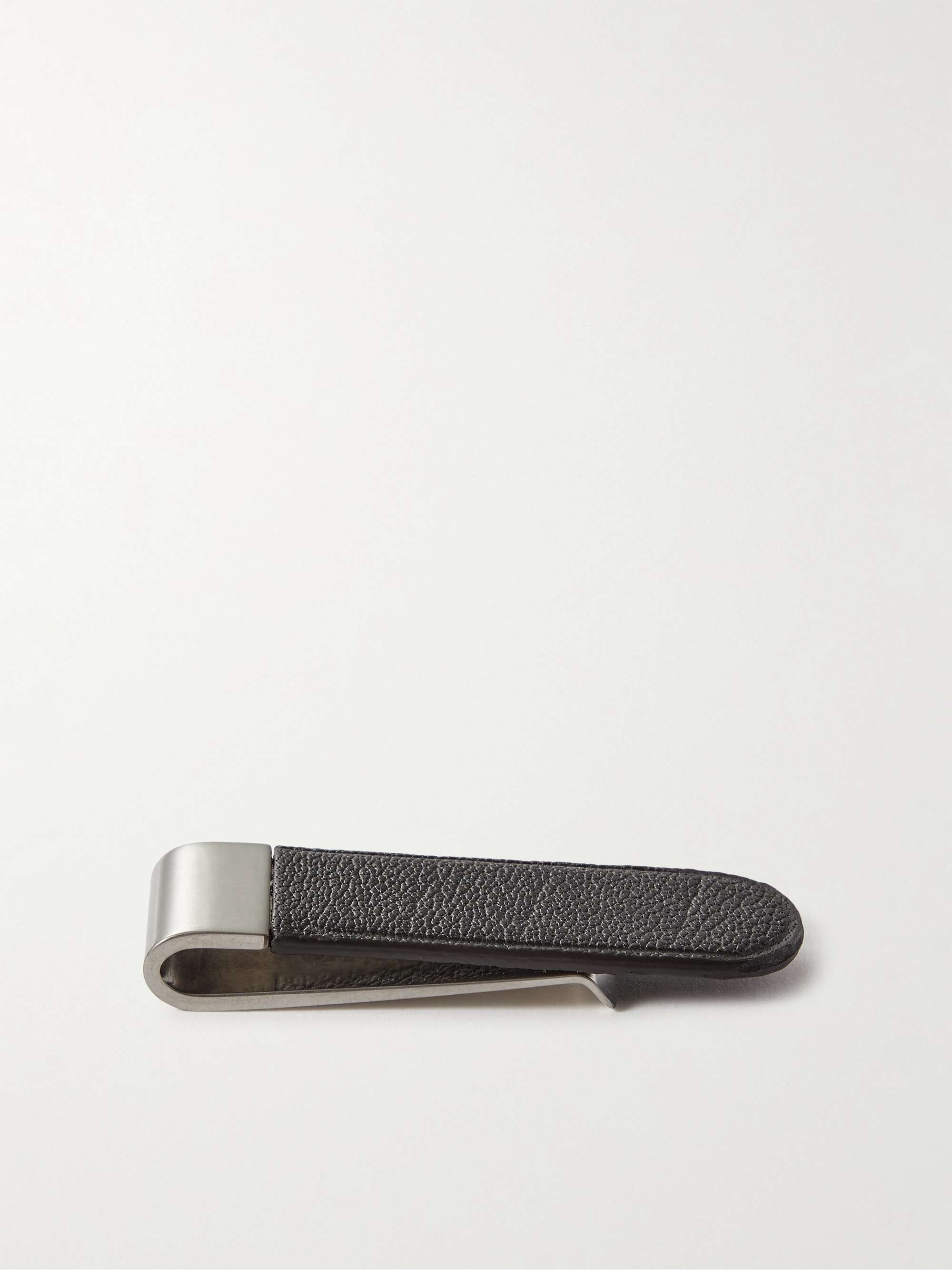 MÉTIER Full-Grain Leather and Silver-Tone Money Clip