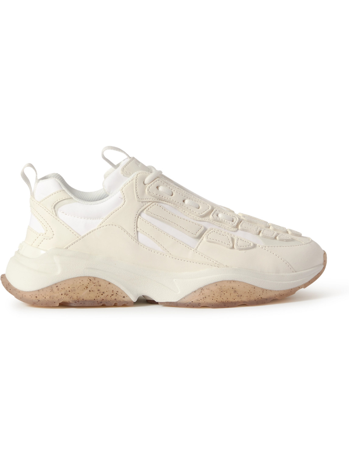 Bone Runner Leather and Suede-Trimmed Canvas Sneakers