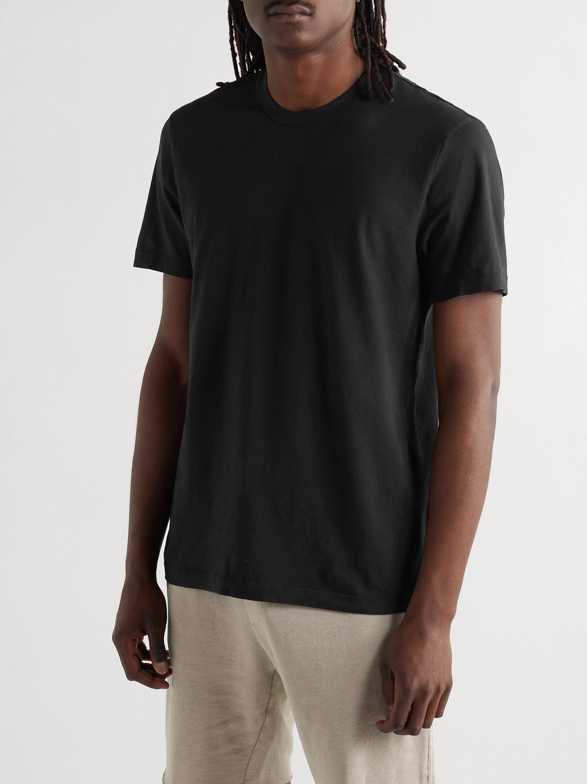 Black Combed Cotton-Jersey T-Shirt | JAMES PERSE | MR PORTER