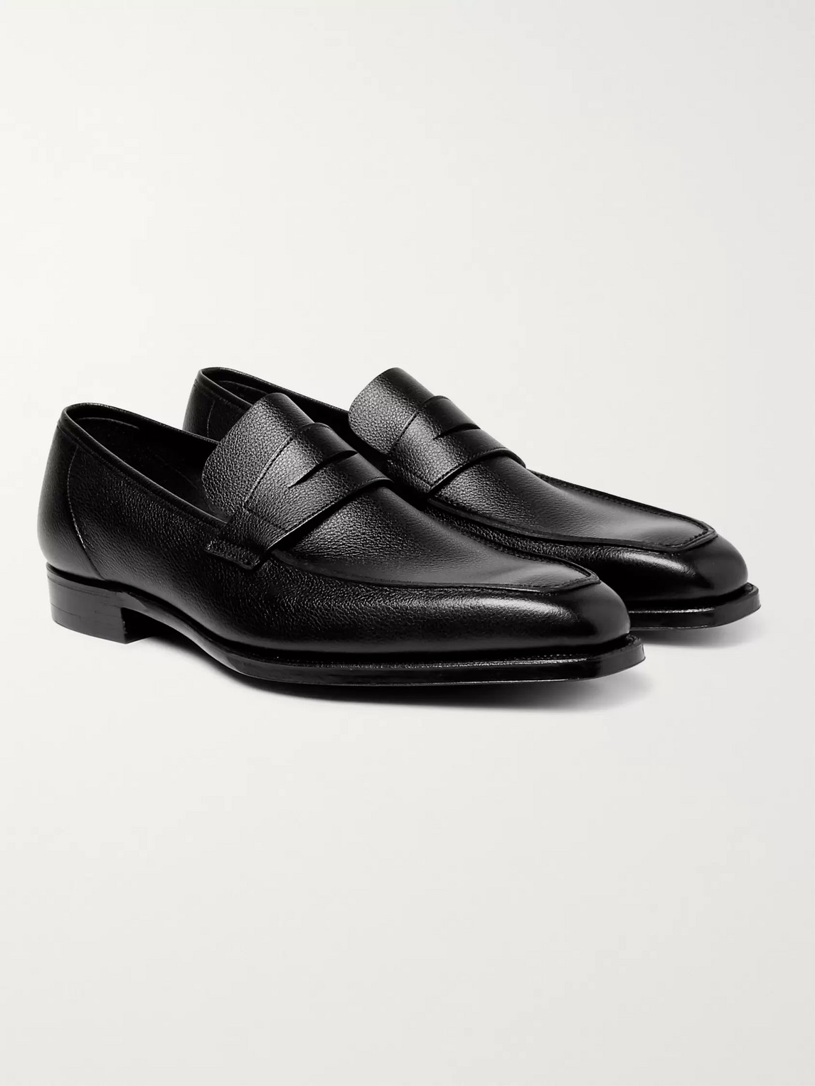GEORGE CLEVERLEY GEORGE FULL-GRAIN LEATHER PENNY LOAFERS