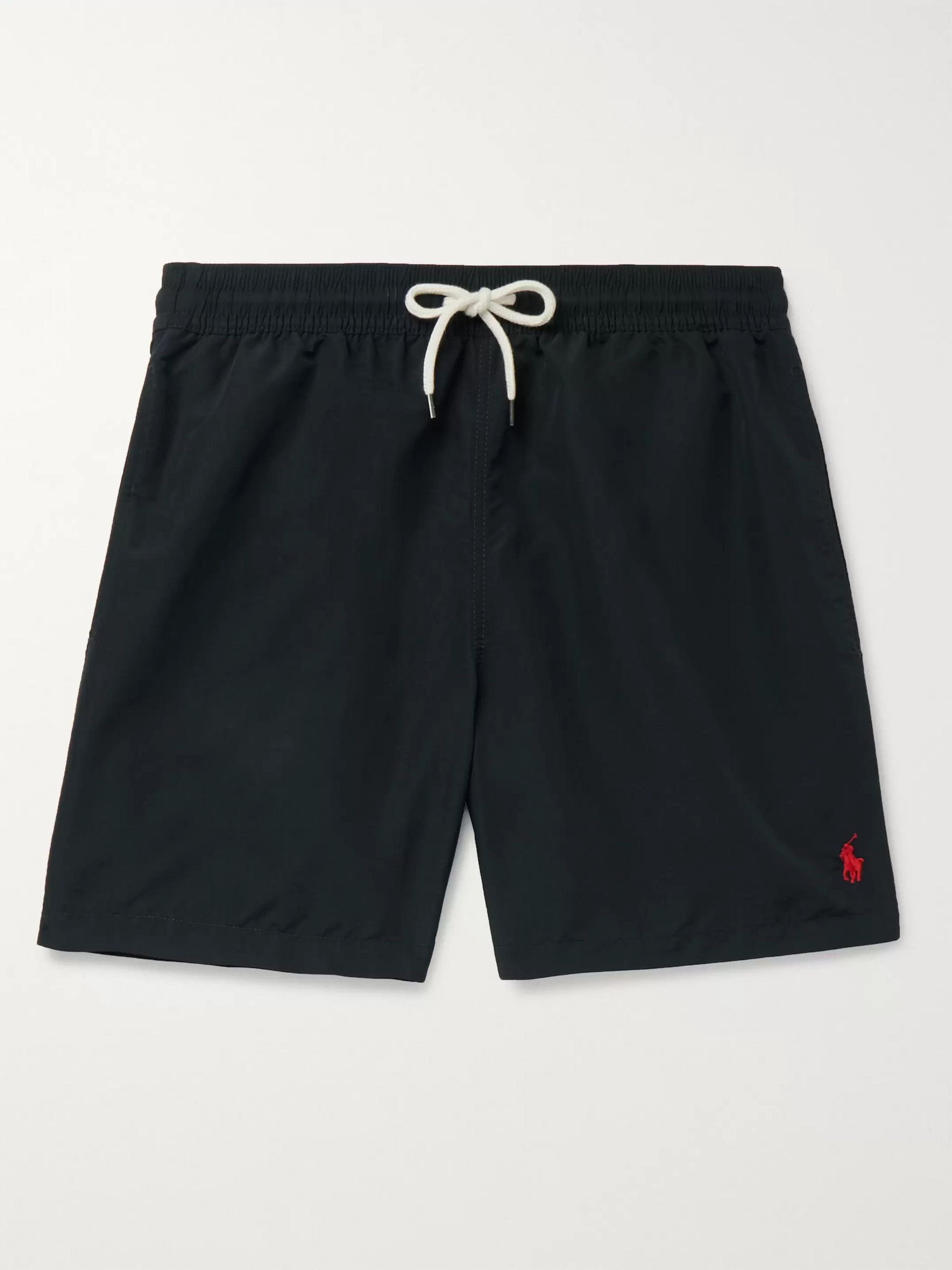 Black Traveler Mid-Length Swim Shorts 