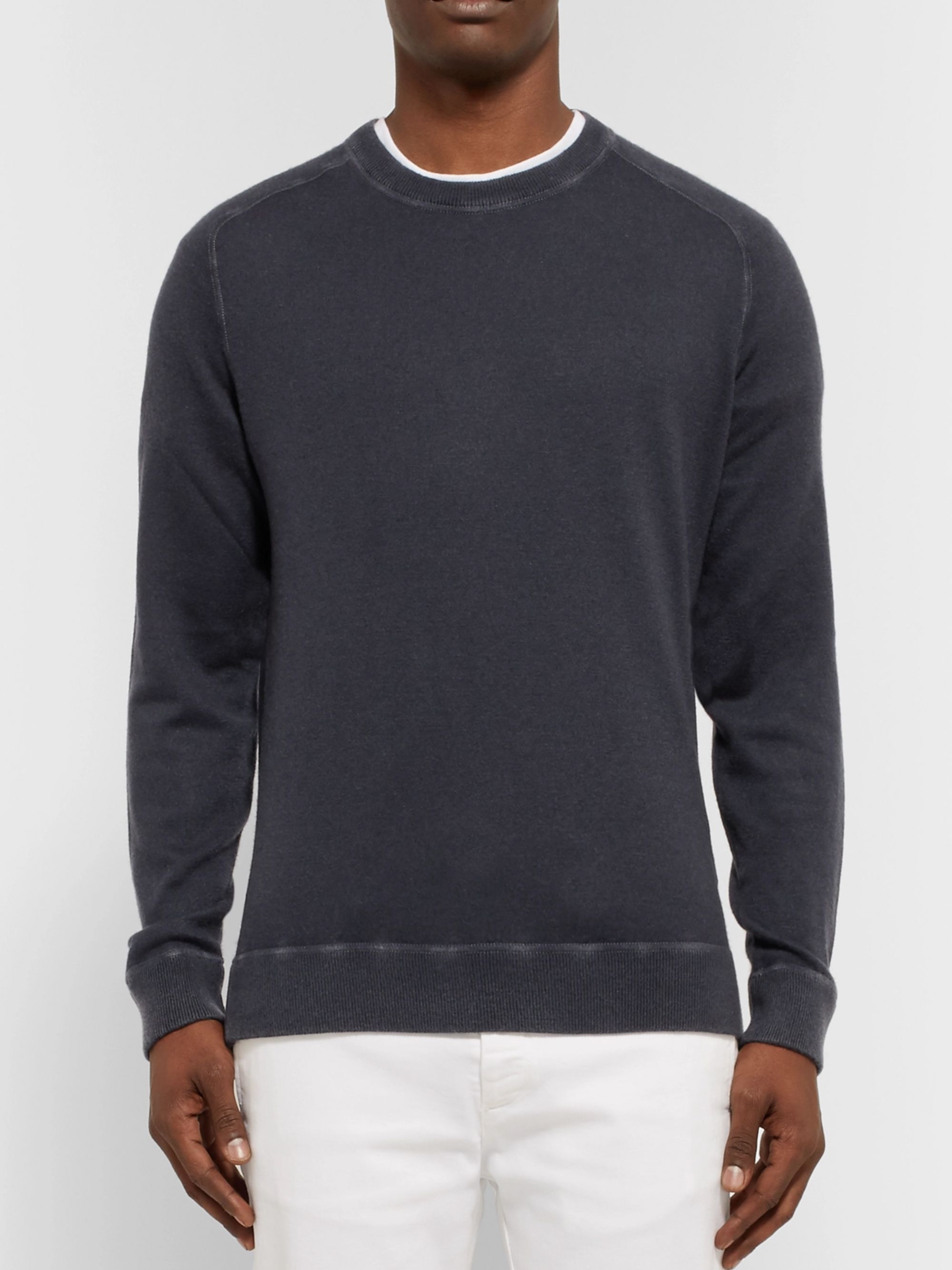 Midnight blue Garment-Dyed Cashmere Sweater | MASSIMO ALBA | MR PORTER