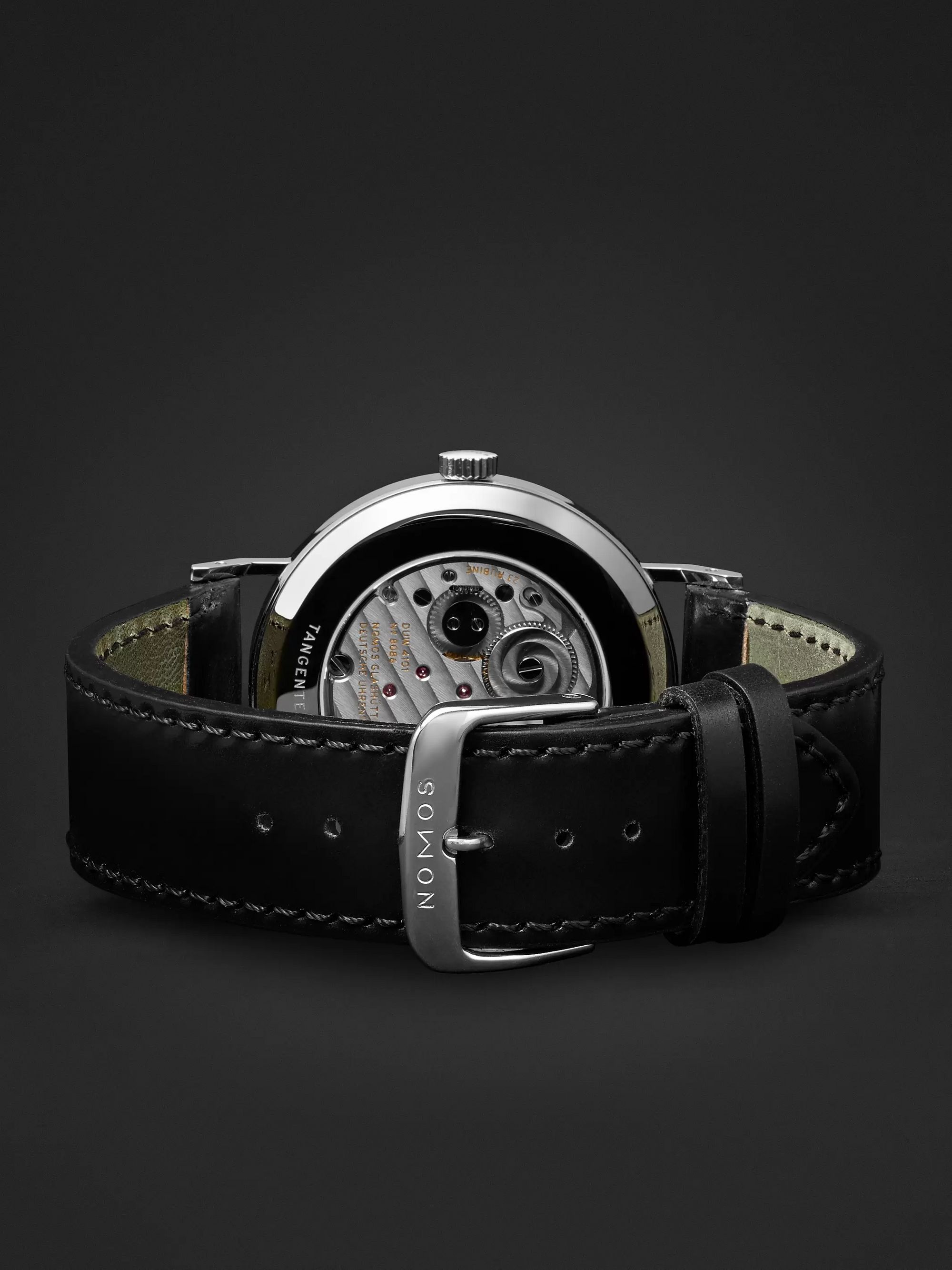 NOMOS GLASHÜTTE Tangente 38mm Datum Stainless Steel and Leather Watch, Ref. No. 130
