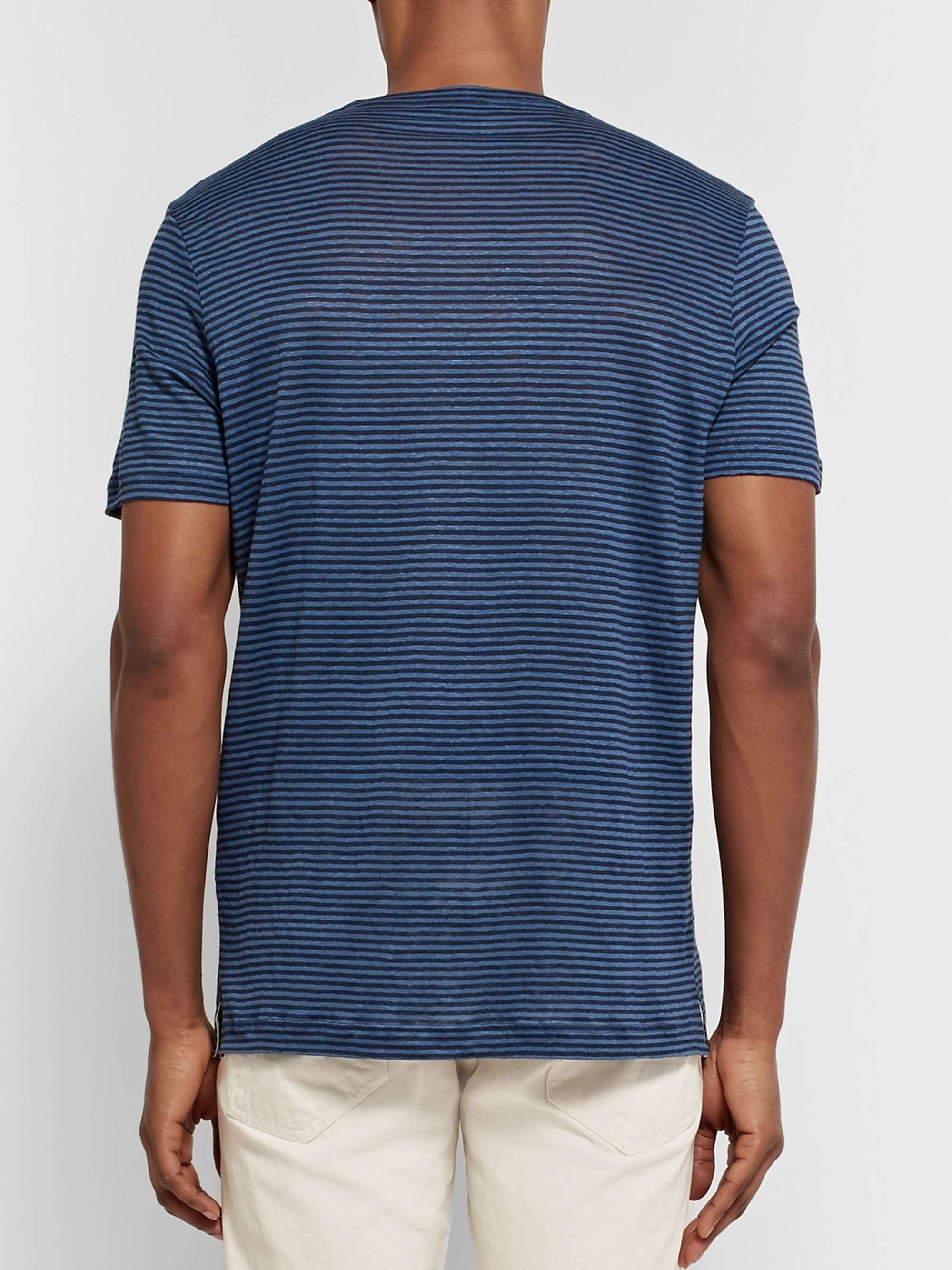 LORO PIANA Striped Linen T-Shirt