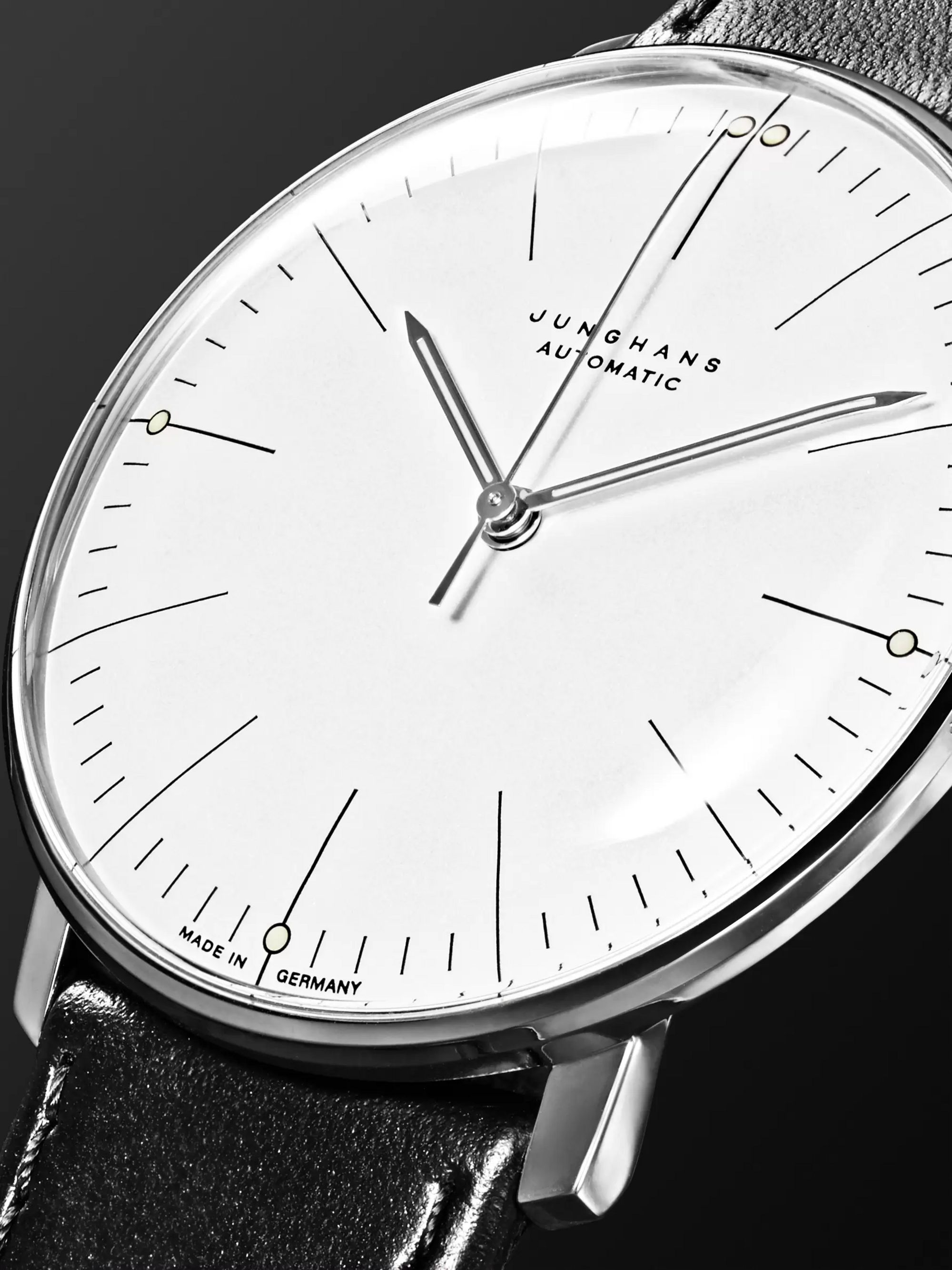 JUNGHANS Max Bill Automatic 38mm Stainless Steel and Leather Watch, Ref. No. 027/3501.00