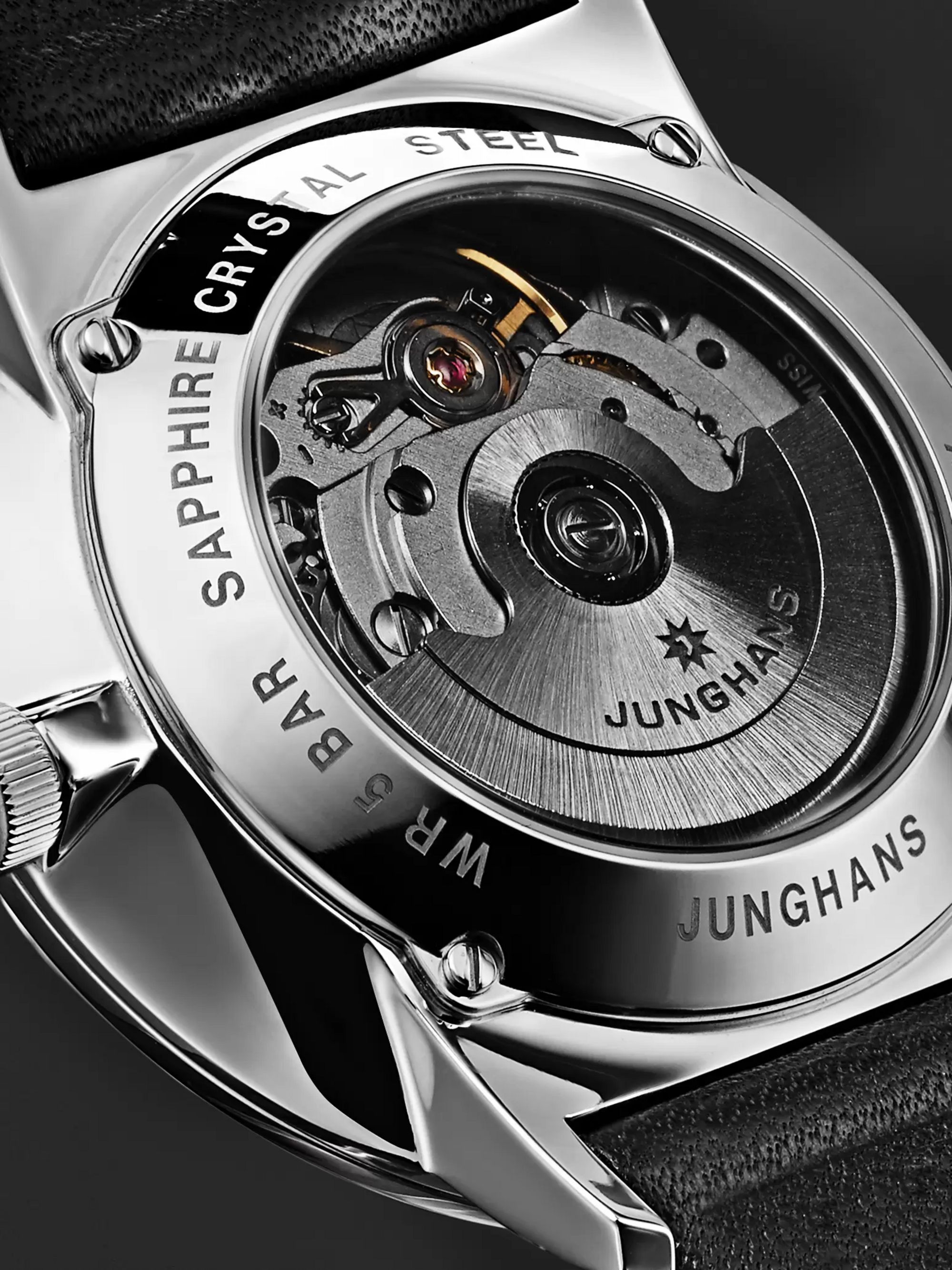 JUNGHANS Form A 40mm Automatic Stainless Steel and Leather Watch, Ref. No. 027/4730.00