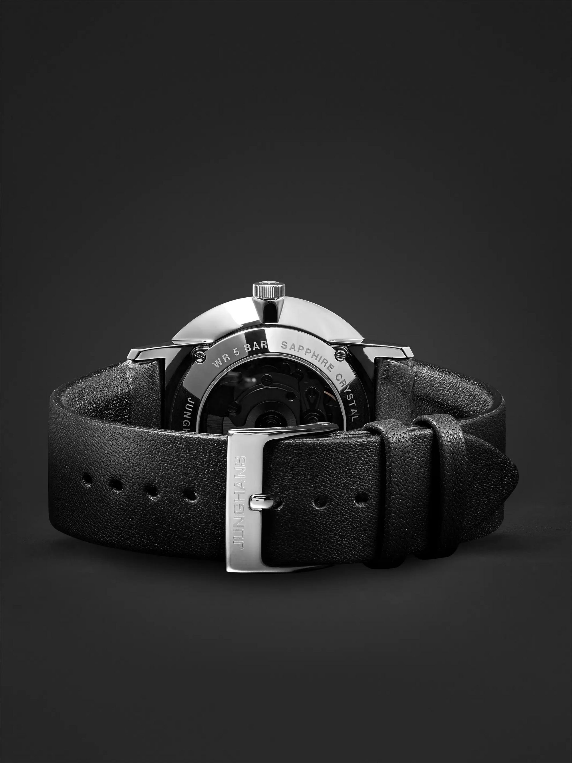 JUNGHANS Form A 40mm Automatic Stainless Steel and Leather Watch, Ref. No. 027/4730.00