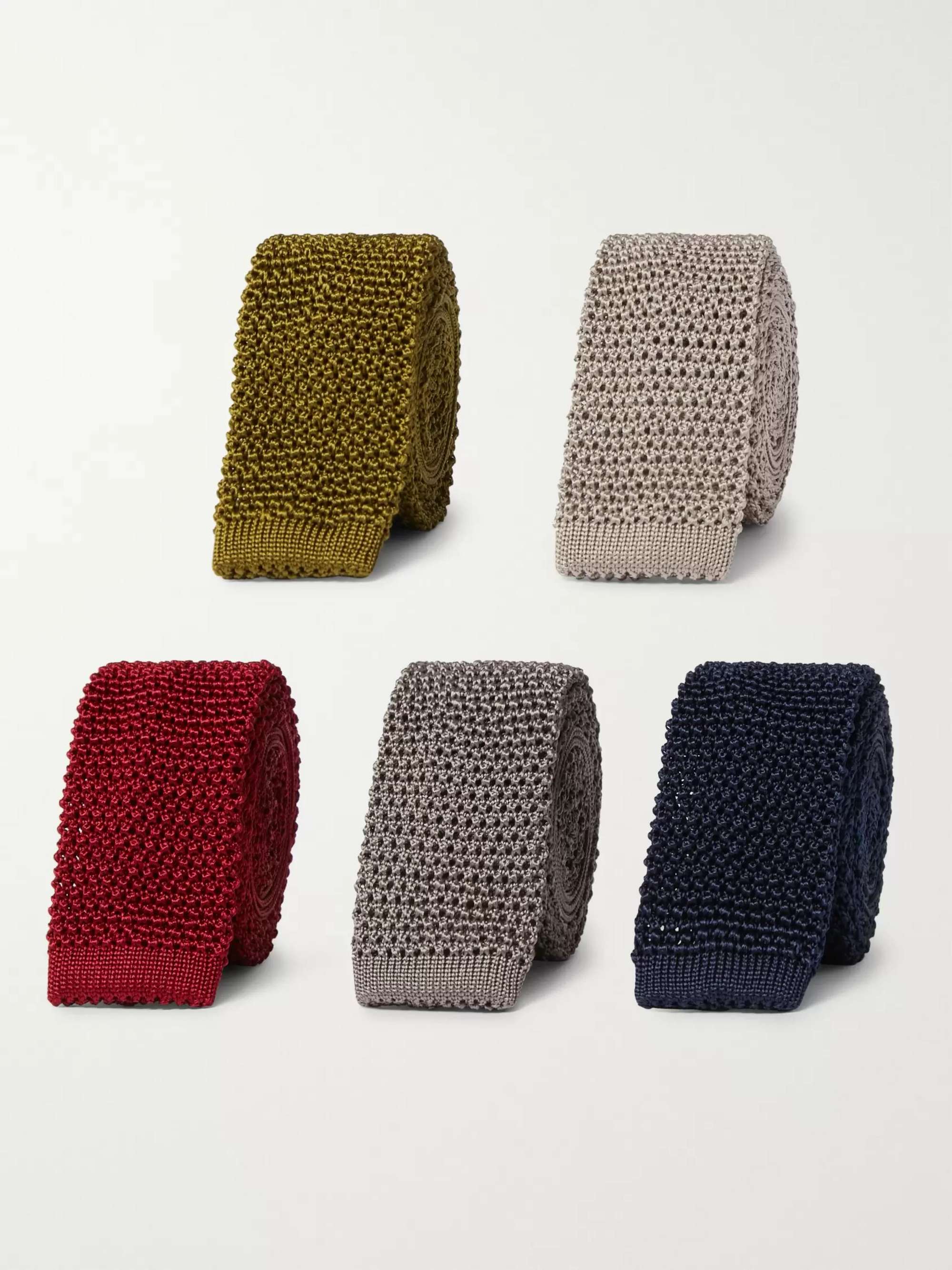 CHARVET Set of Five 4.5cm Knitted Silk Ties