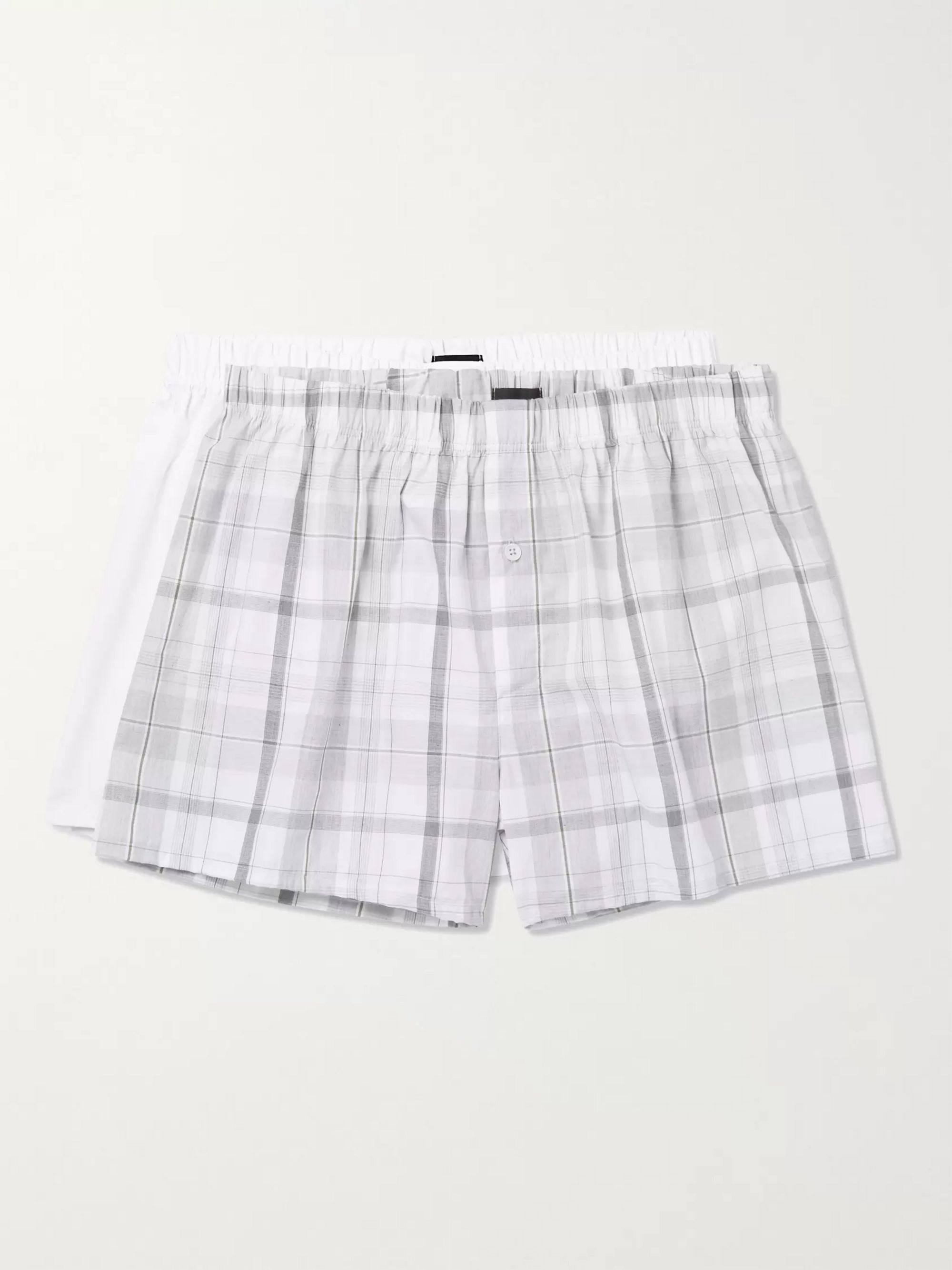 White Two-Pack Cotton-Poplin Boxer Shorts | Hanro | MR PORTER