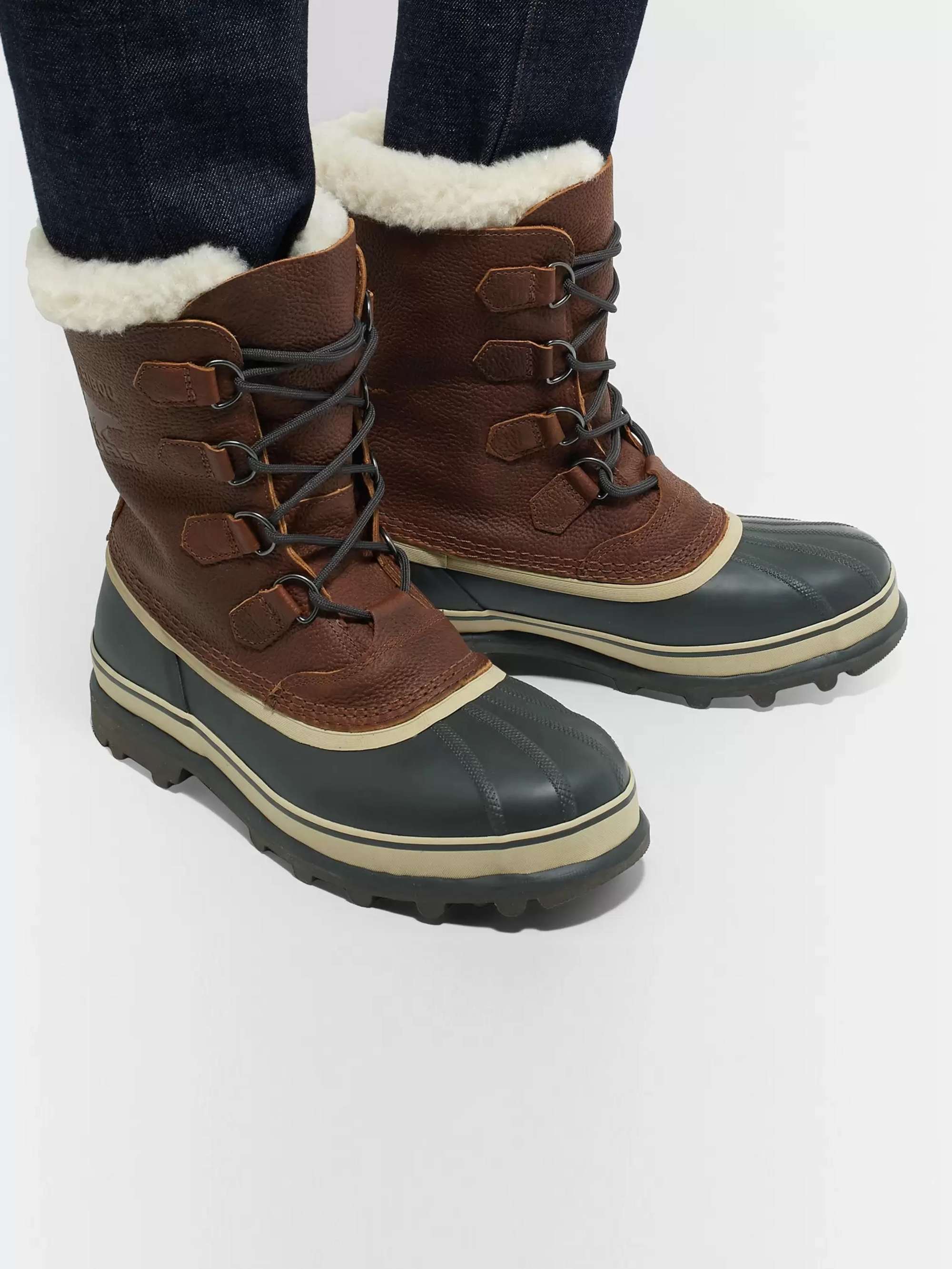 SOREL Caribou Faux Shearling-Trimmed Waterproof Nubuck and Rubber Snow Boots