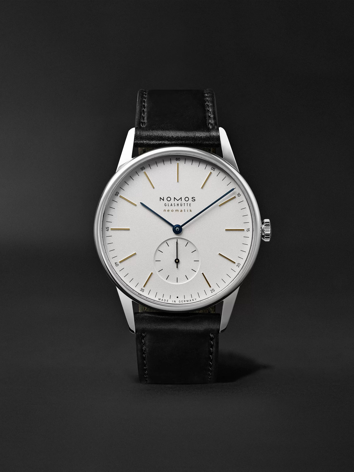 Nomos Glashütte At Work Orion Neomatik Automatic 39mm Stainless Steel And Leather Watch, Ref. No. 340 In White