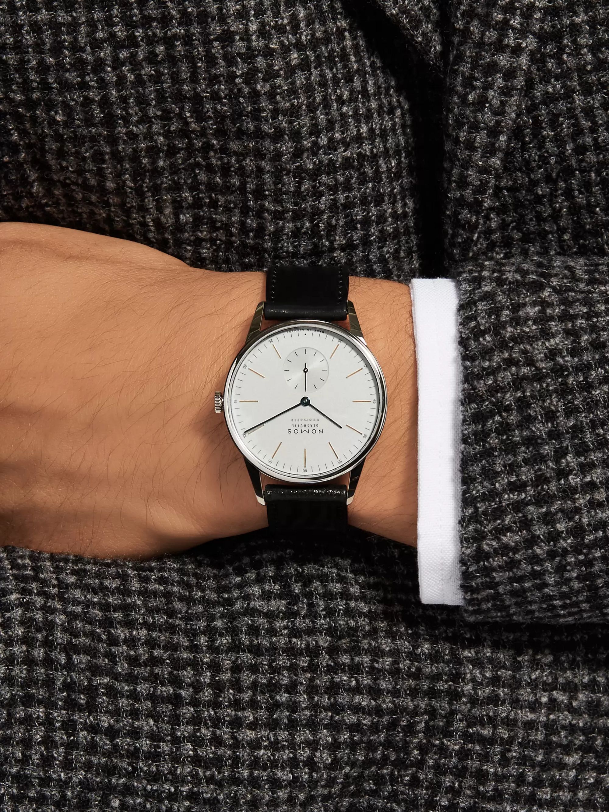NOMOS GLASHÜTTE At Work Orion Neomatik Automatic 39mm Stainless Steel and Leather Watch, Ref. No. 340
