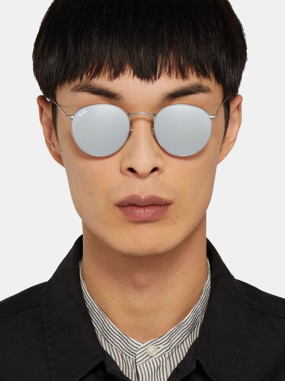 ray ban round reflective sunglasses