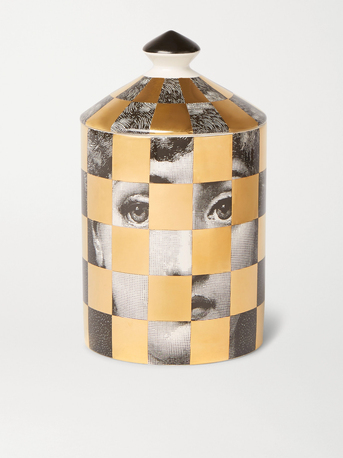 Fornasetti Scacco Scented Candle, 300g In Gold