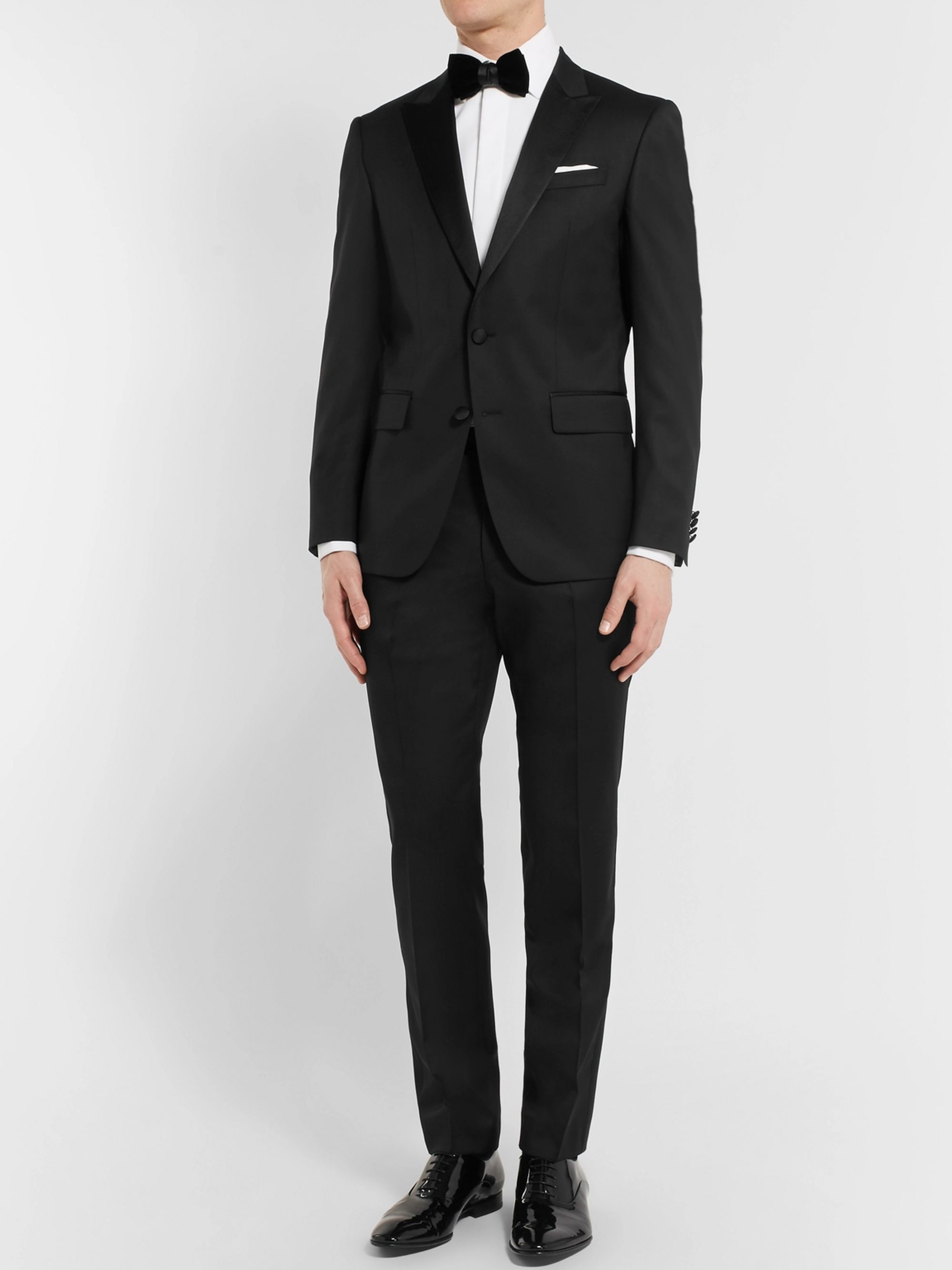 Black Black Halwood Slim-Fit Super 120s Virgin Wool Tuxedo Jacket | HUGO  BOSS | MR PORTER