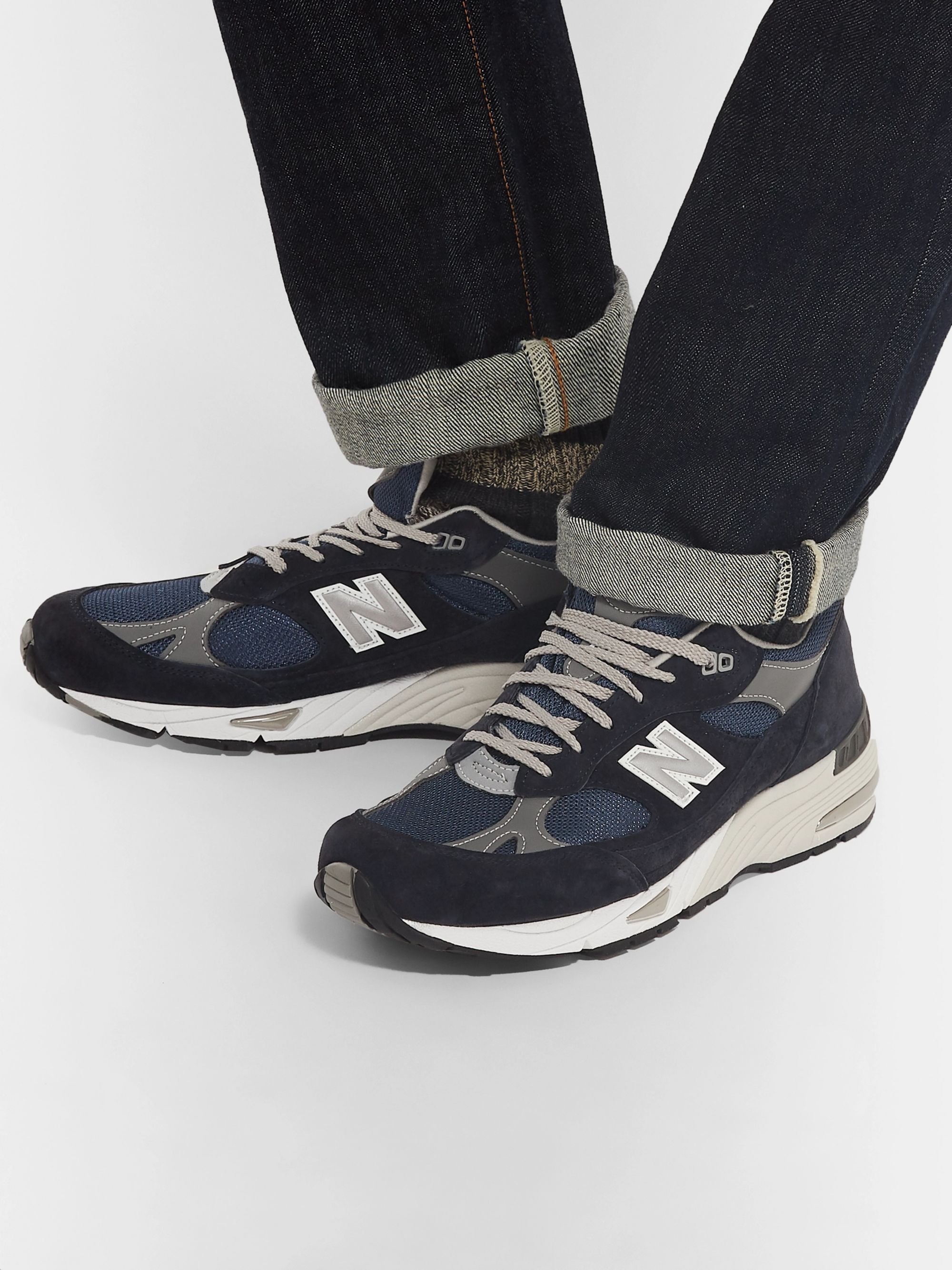 ML991V1 Suede, Mesh and Leather Sneakers