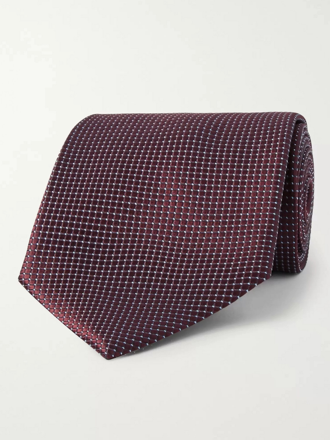 Ermenegildo Zegna 8cm Textured-silk Tie In Burgundy