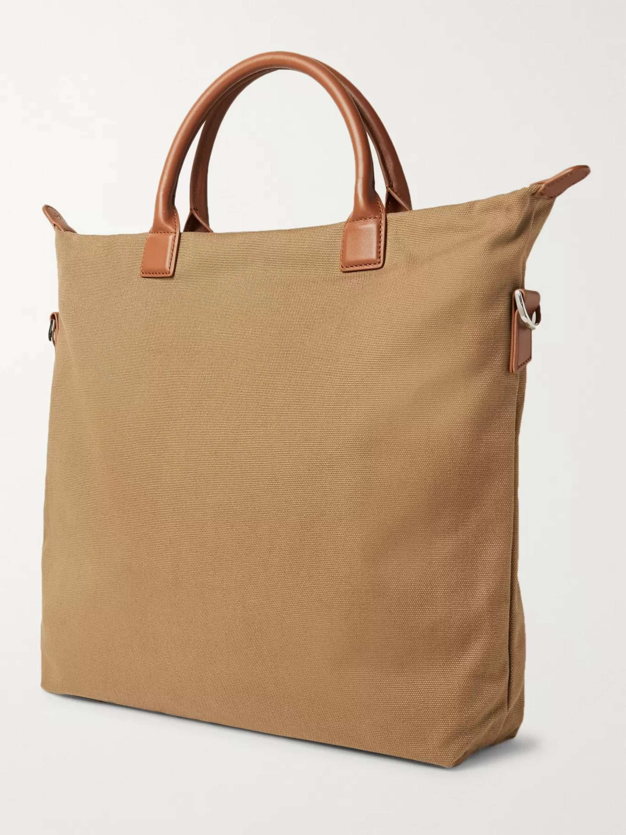 WANT LES ESSENTIELS O'Hare Leather-Trimmed Organic Cotton-Canvas Tote Bag