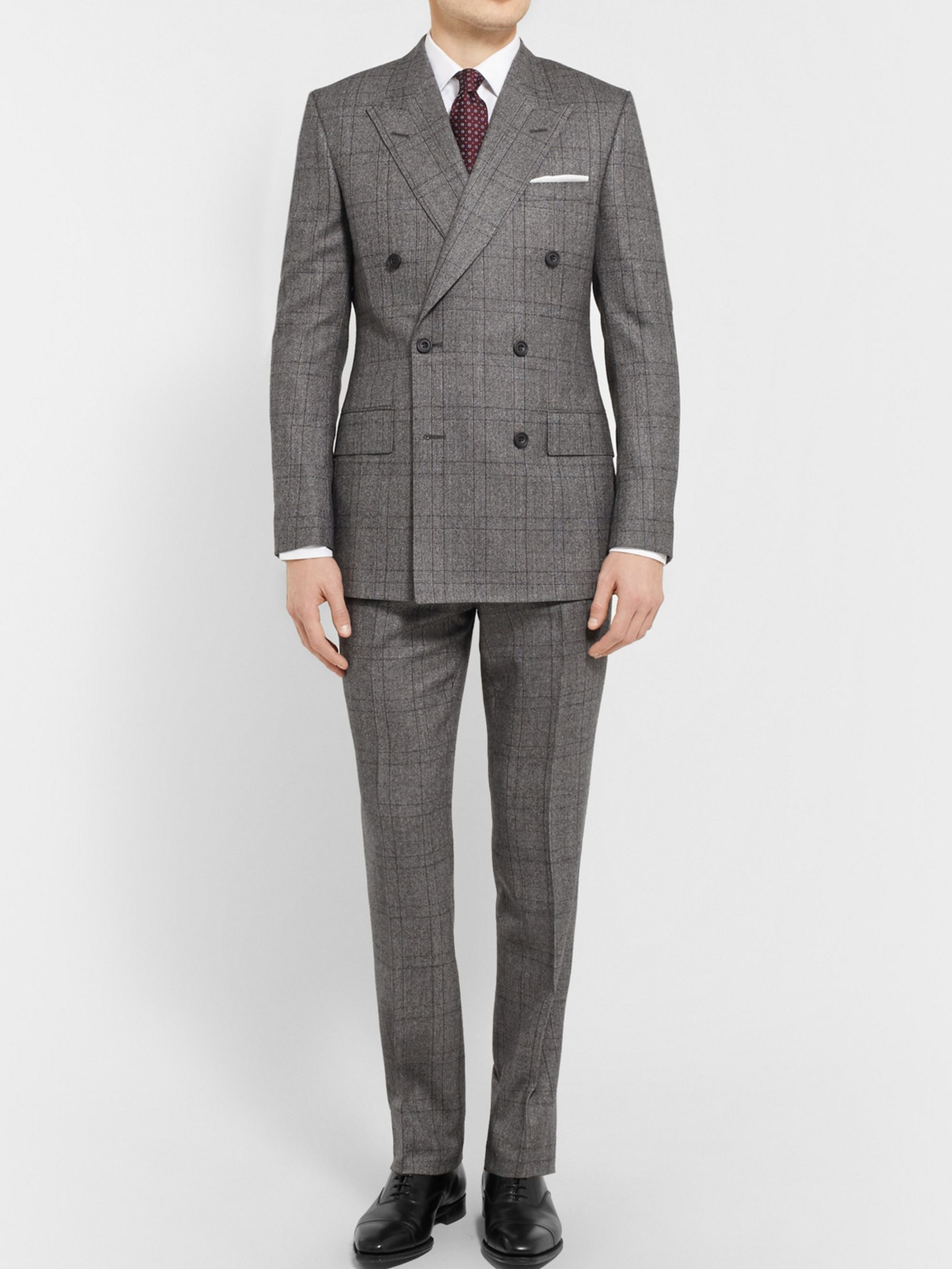 Gray Grey Double-Breasted Glen Check Suit | Kingsman | MR PORTER