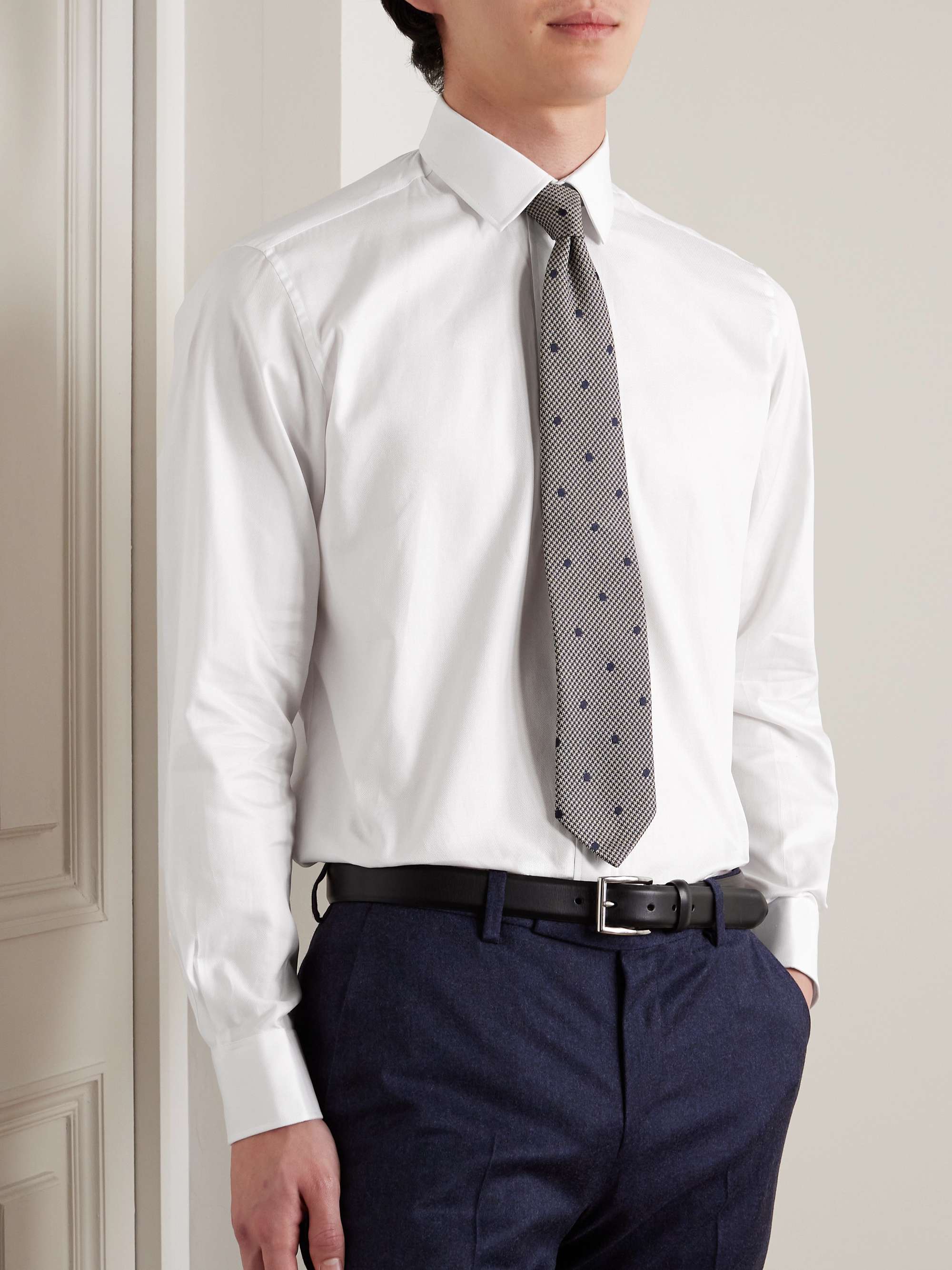 CHARVET White Royal Slim-Fit Cotton Oxford Shirt