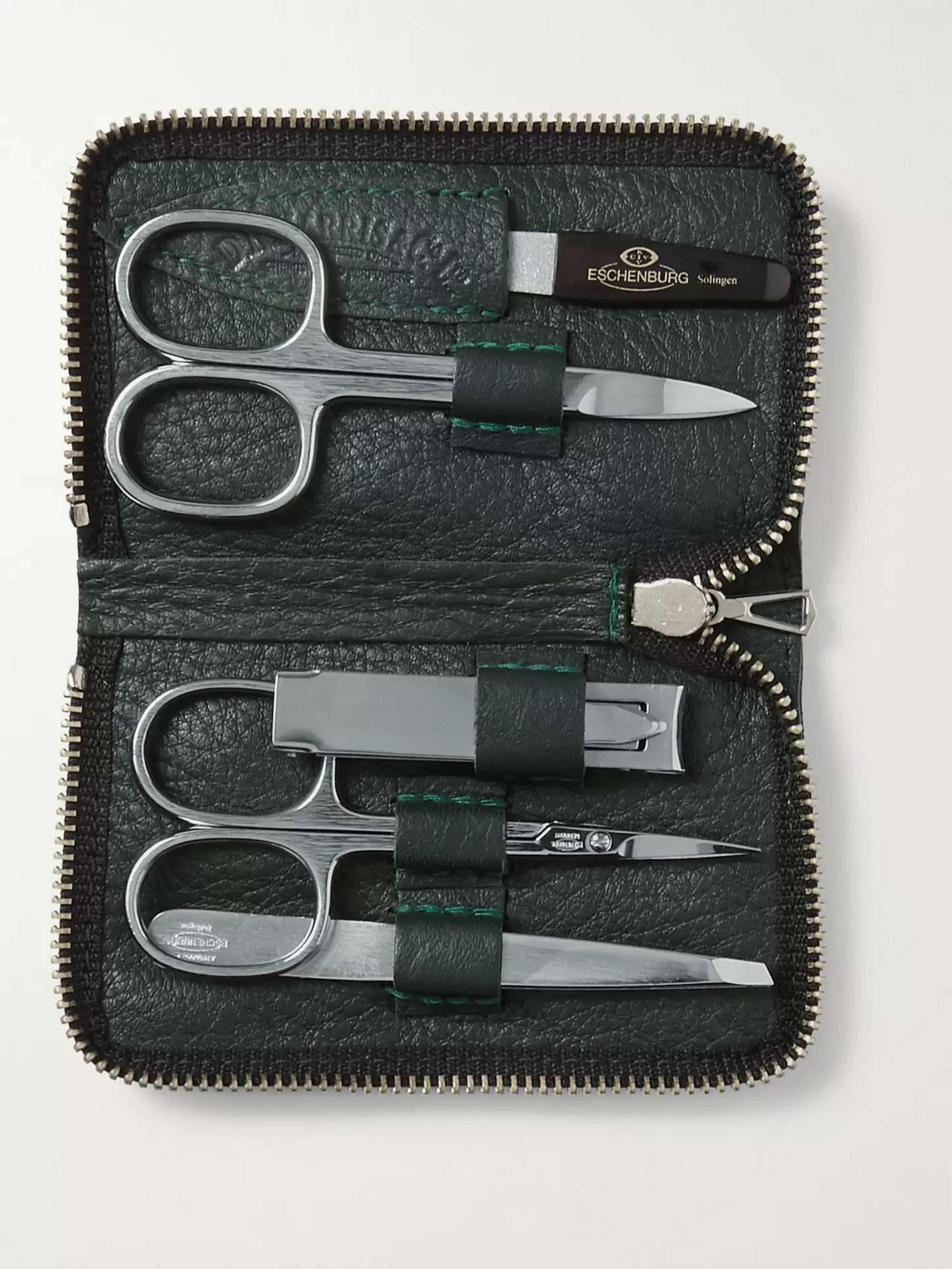 D R Harris Grained Leather-Bound Manicure Set