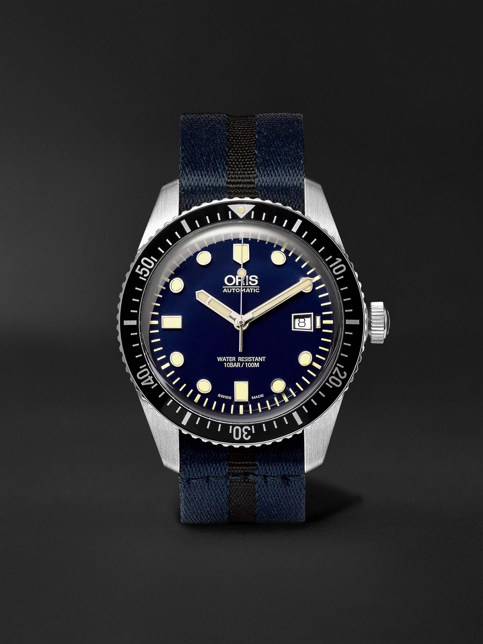 ORIS Divers Sixty-Five Automatic 42mm Stainless Steel and Canvas Watch, Ref. No. 01 733 7720 4055-07 5 21 28FC