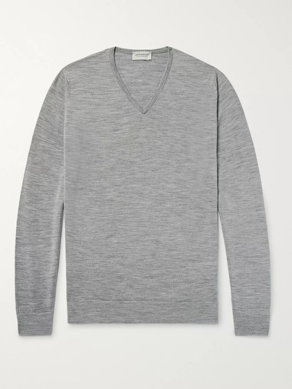 John Smedley Blenheim Mélange Merino Wool Sweater In Gray