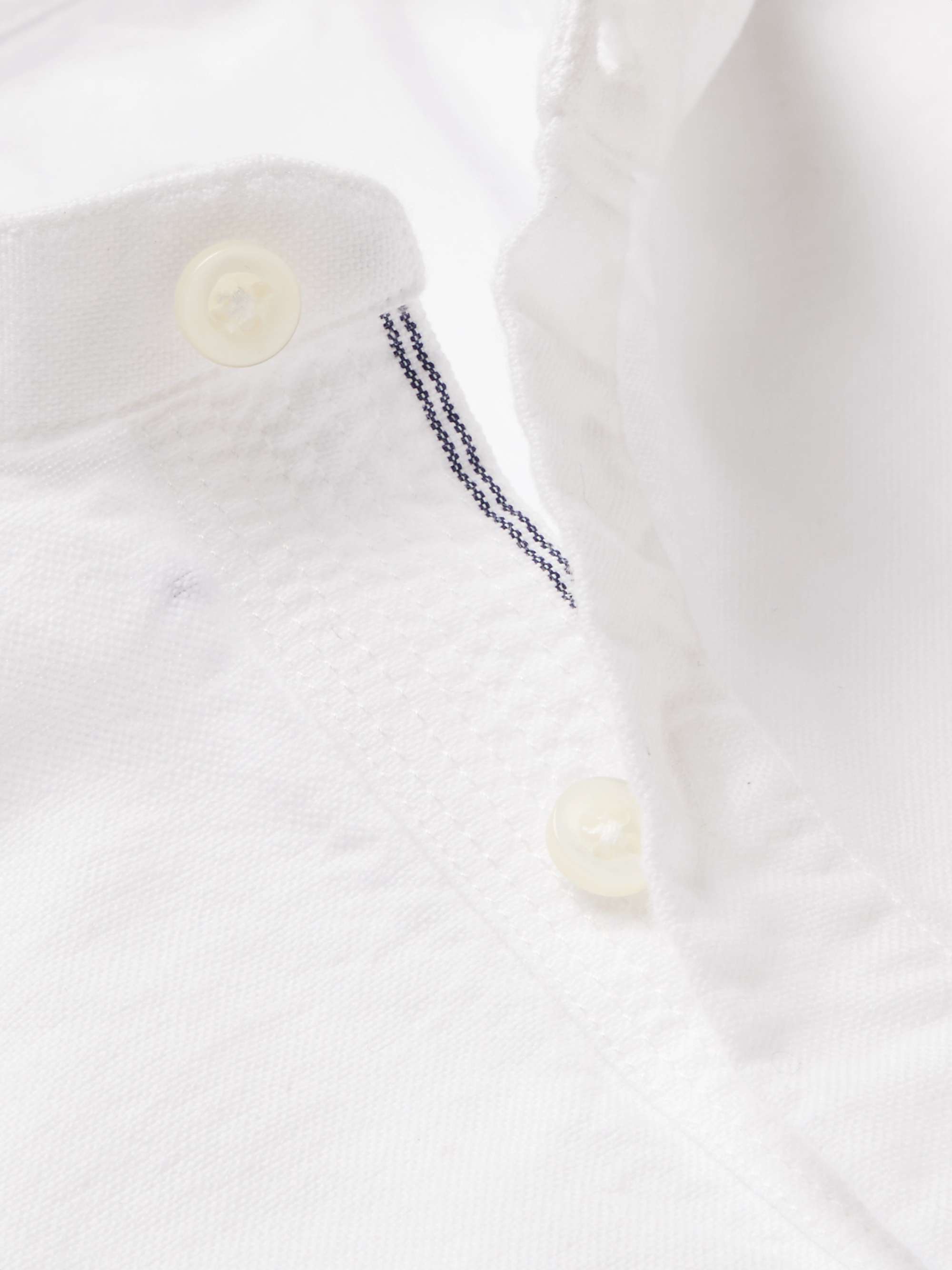 OFFICINE GÉNÉRALE Auguste Grandad-Collar Cotton Oxford Shirt