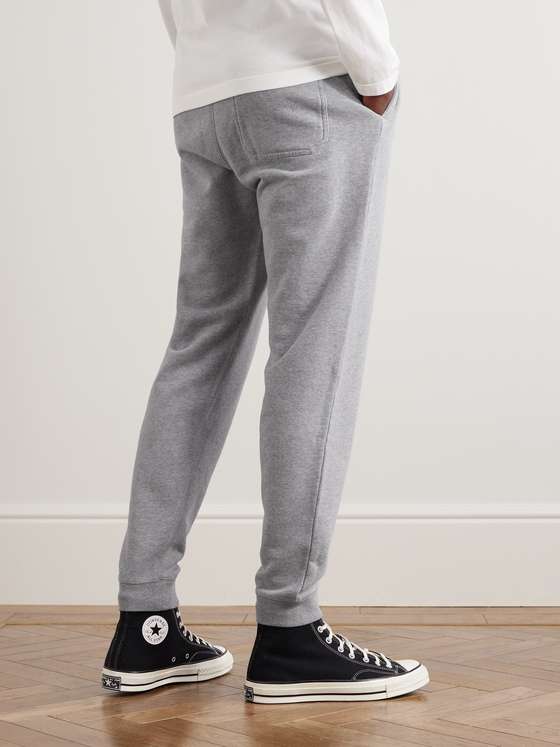 Gray Tapered Brushed Loopback Cotton-Jersey Sweatpants | SUNSPEL | MR ...