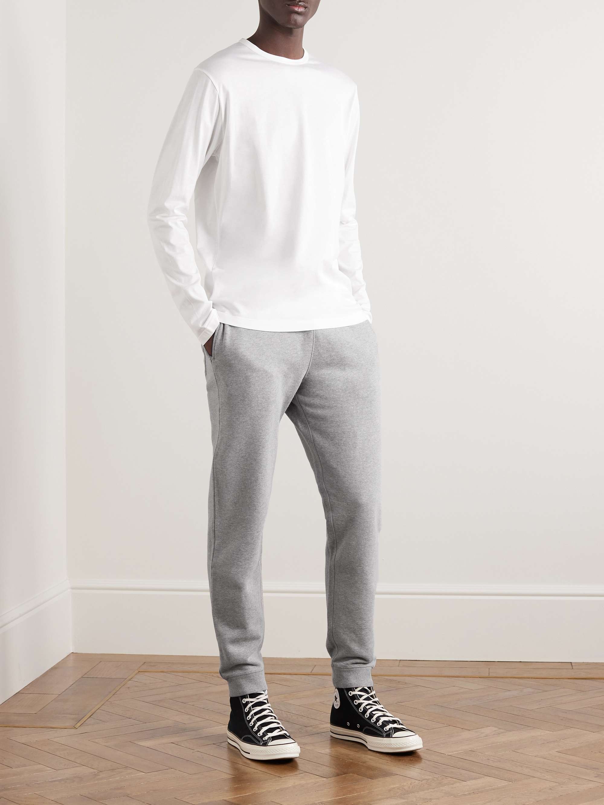 SUNSPEL Tapered Brushed Loopback Cotton-Jersey Sweatpants